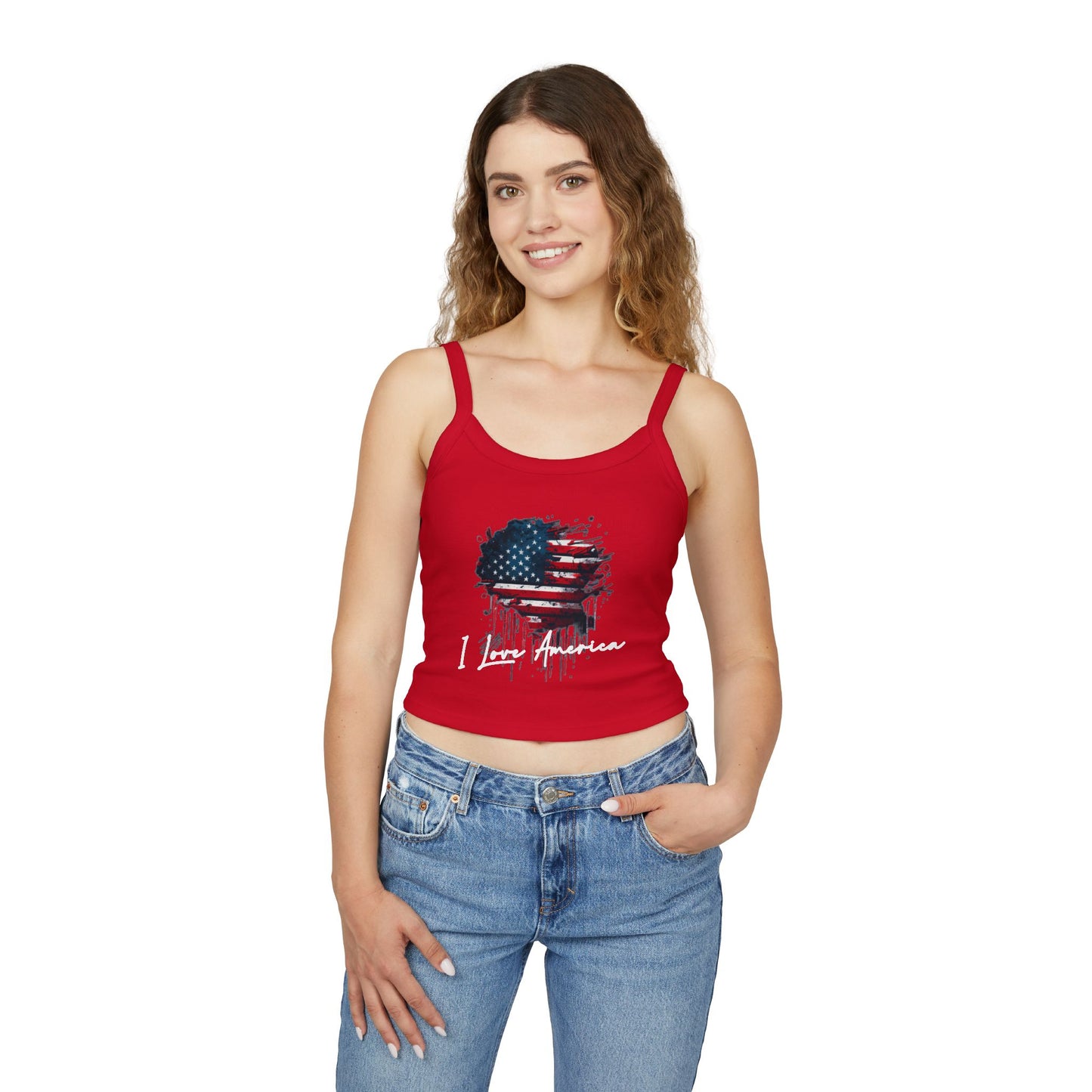 I Love America Heart Flag Tank Top