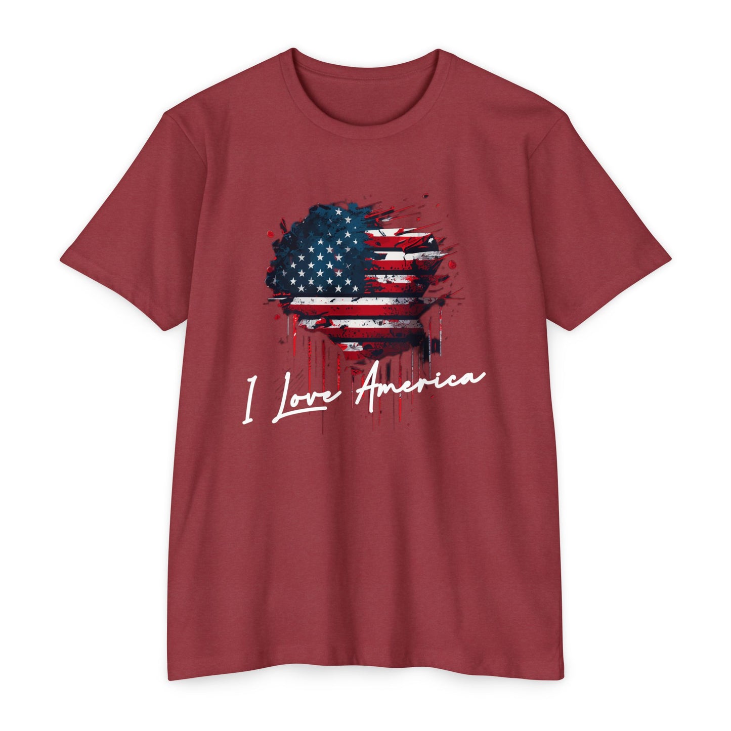 I Love America Heart Flag Unisex T-Shirt