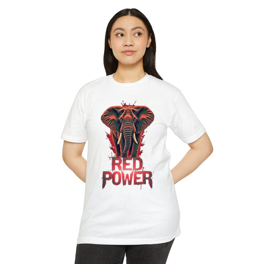Red Power Patriotic Elephant T-Shirt
