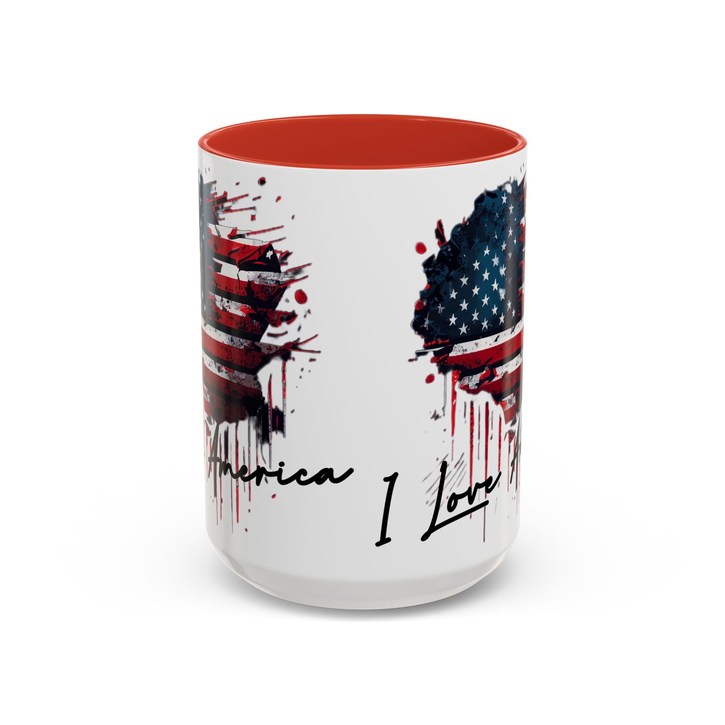 I Love America Heart Flag Coffee Mug
