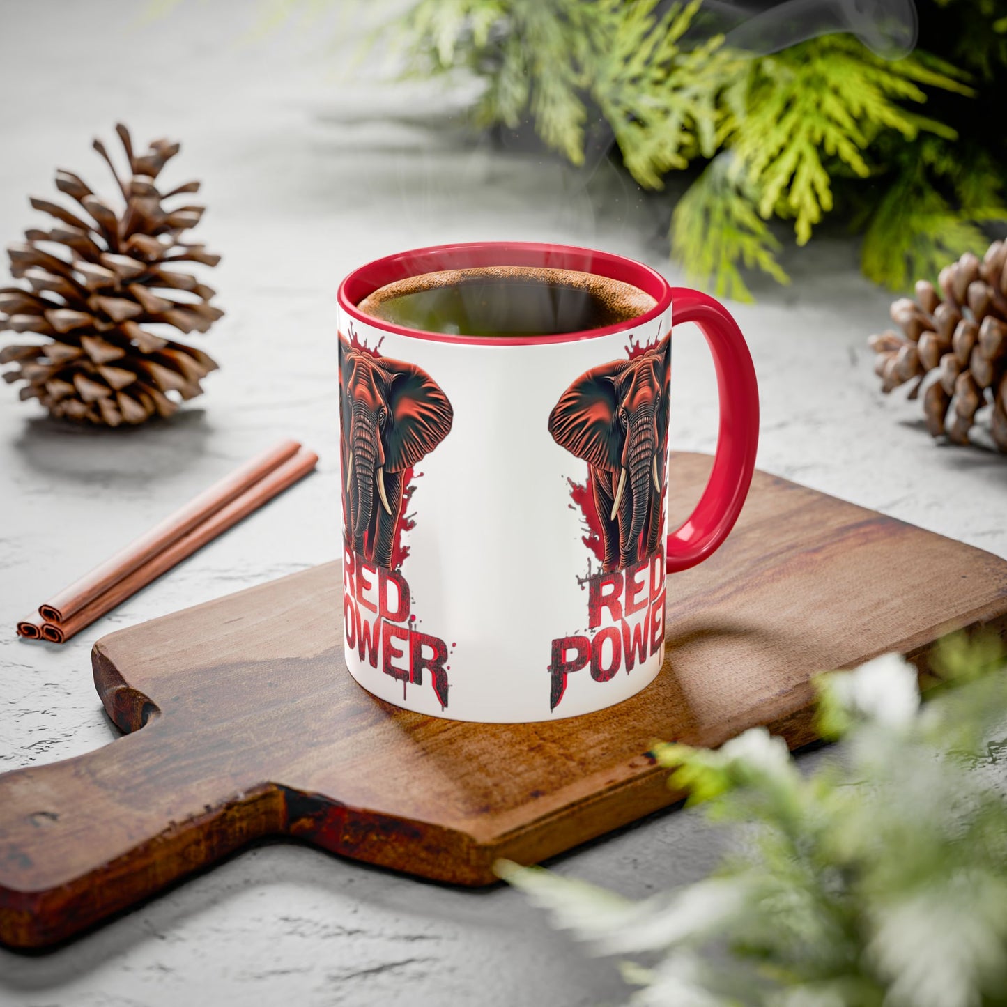 Red Power Patriotic Elephant Coffee Mug