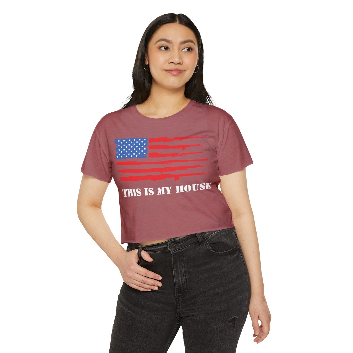 This Is My House Patriotic Crop Top