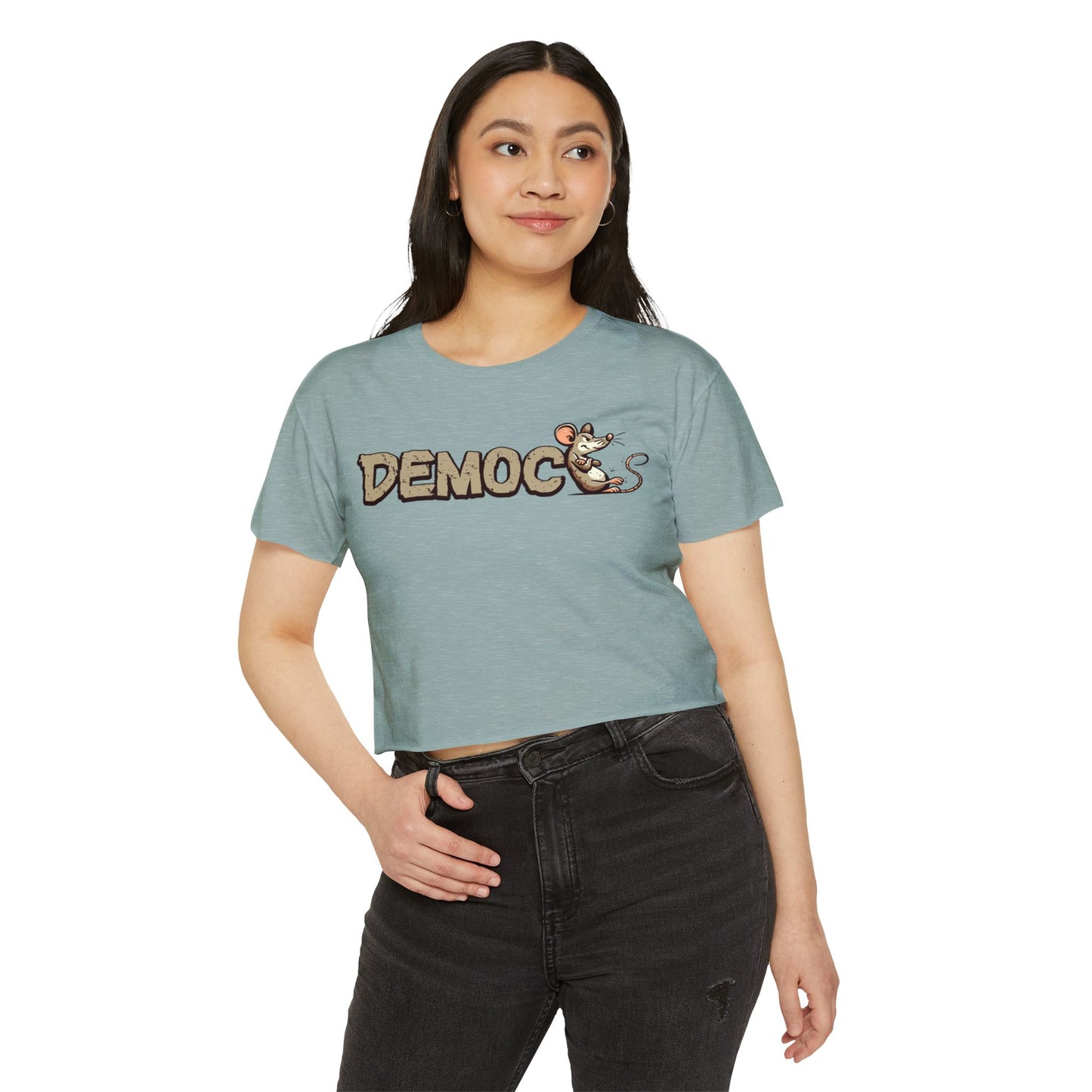 Democ-Rat Funny Political Crop Top