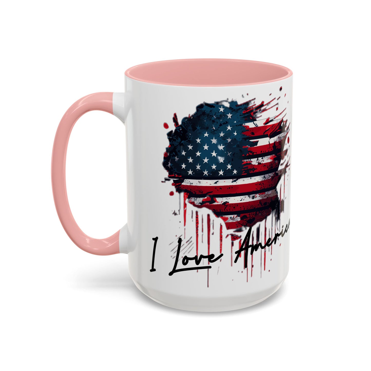 I Love America Heart Flag Coffee Mug