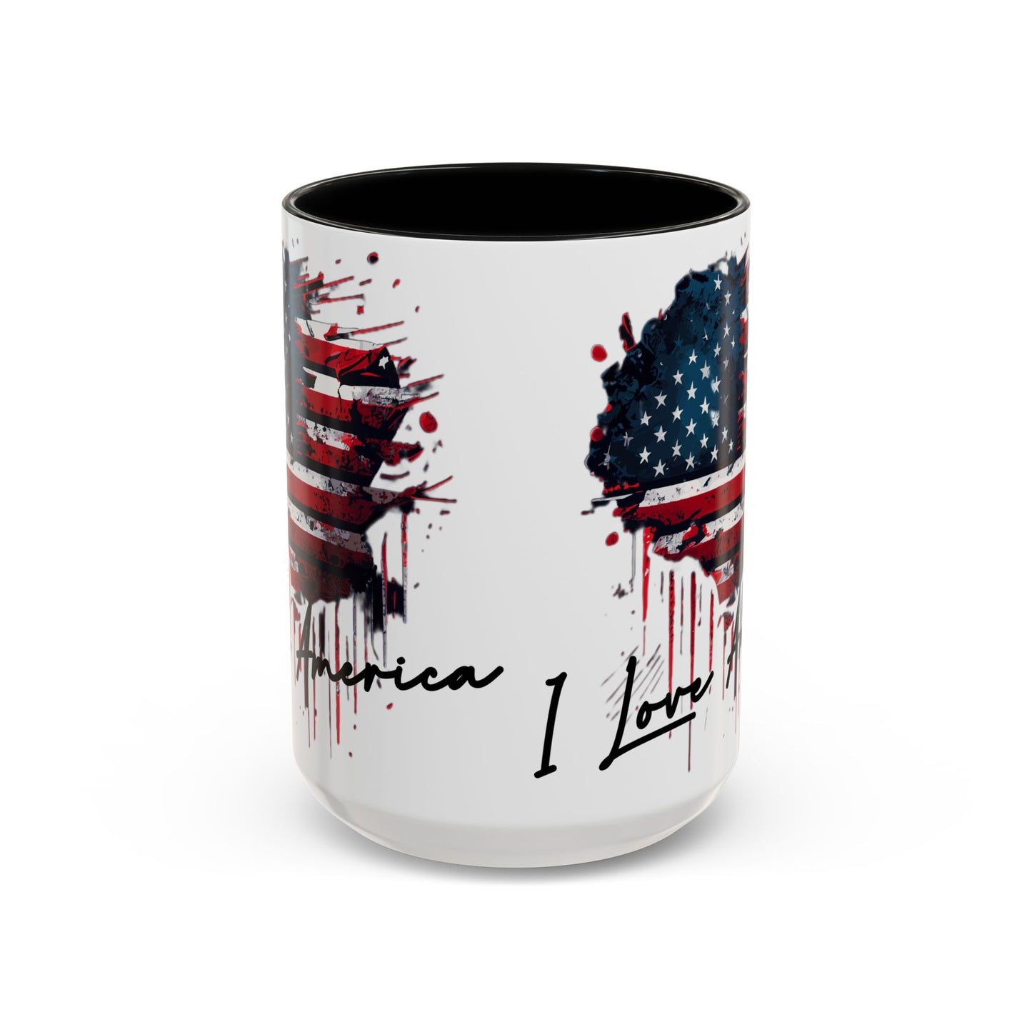 I Love America Heart Flag Coffee Mug