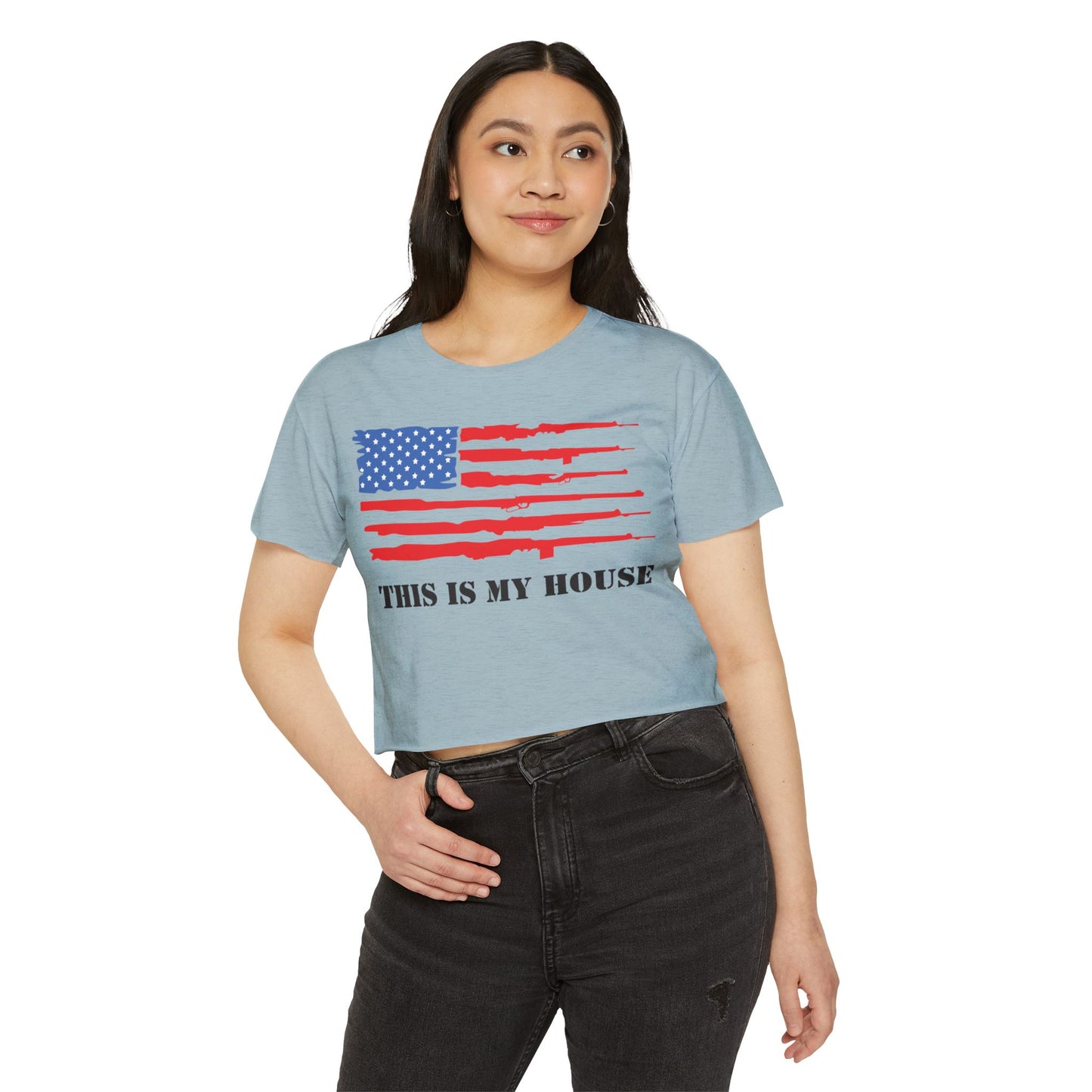 This Is My House Patriotic Crop Top