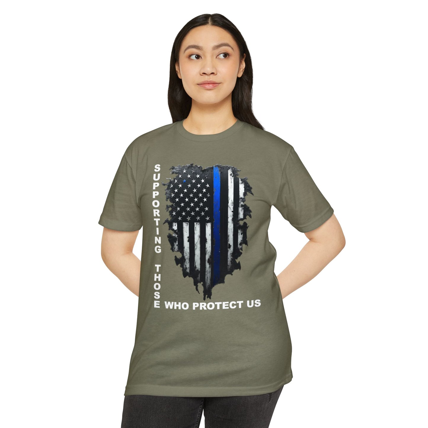 Supporting Those Who Protect Us Patriotic T-Shirt