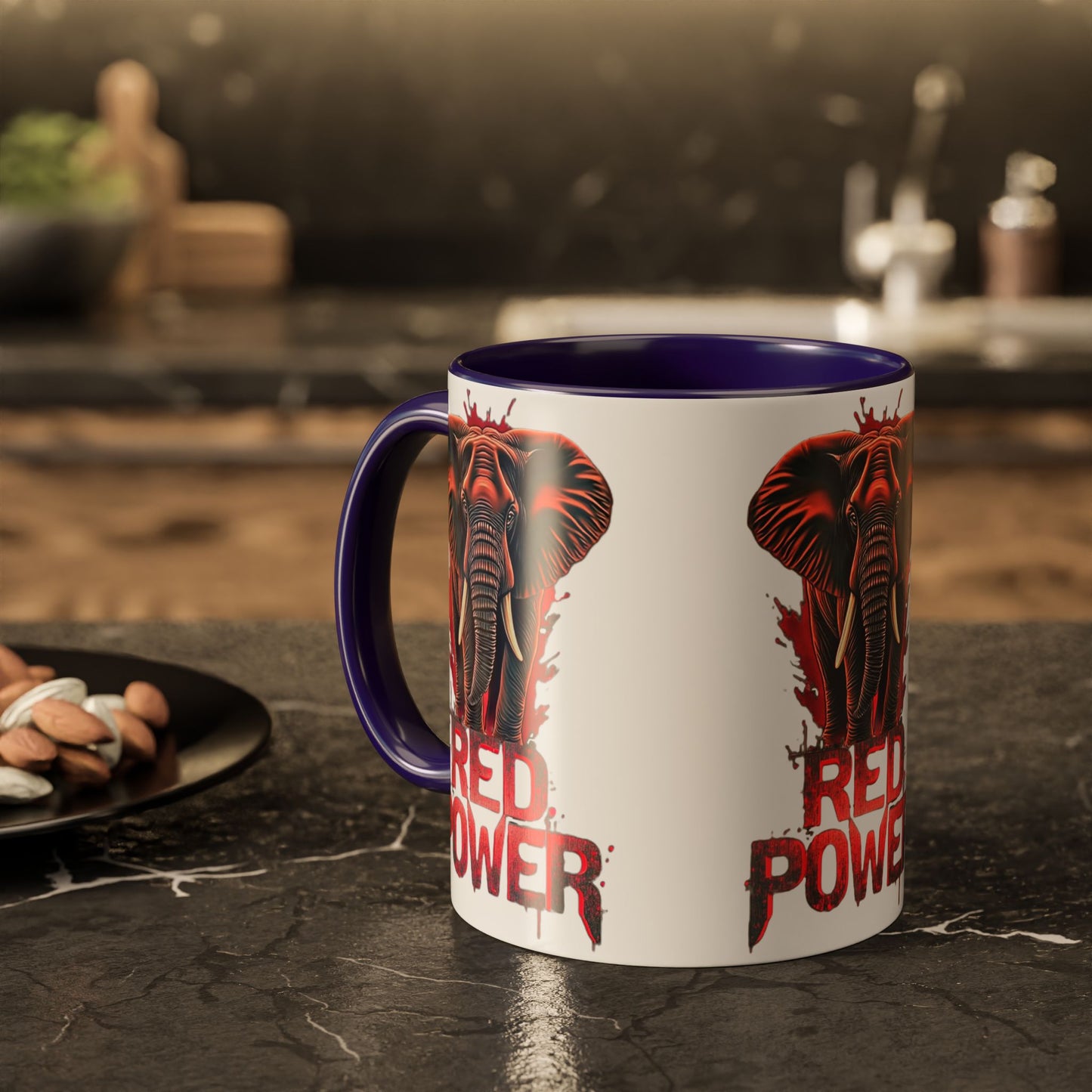 Red Power Patriotic Elephant Coffee Mug