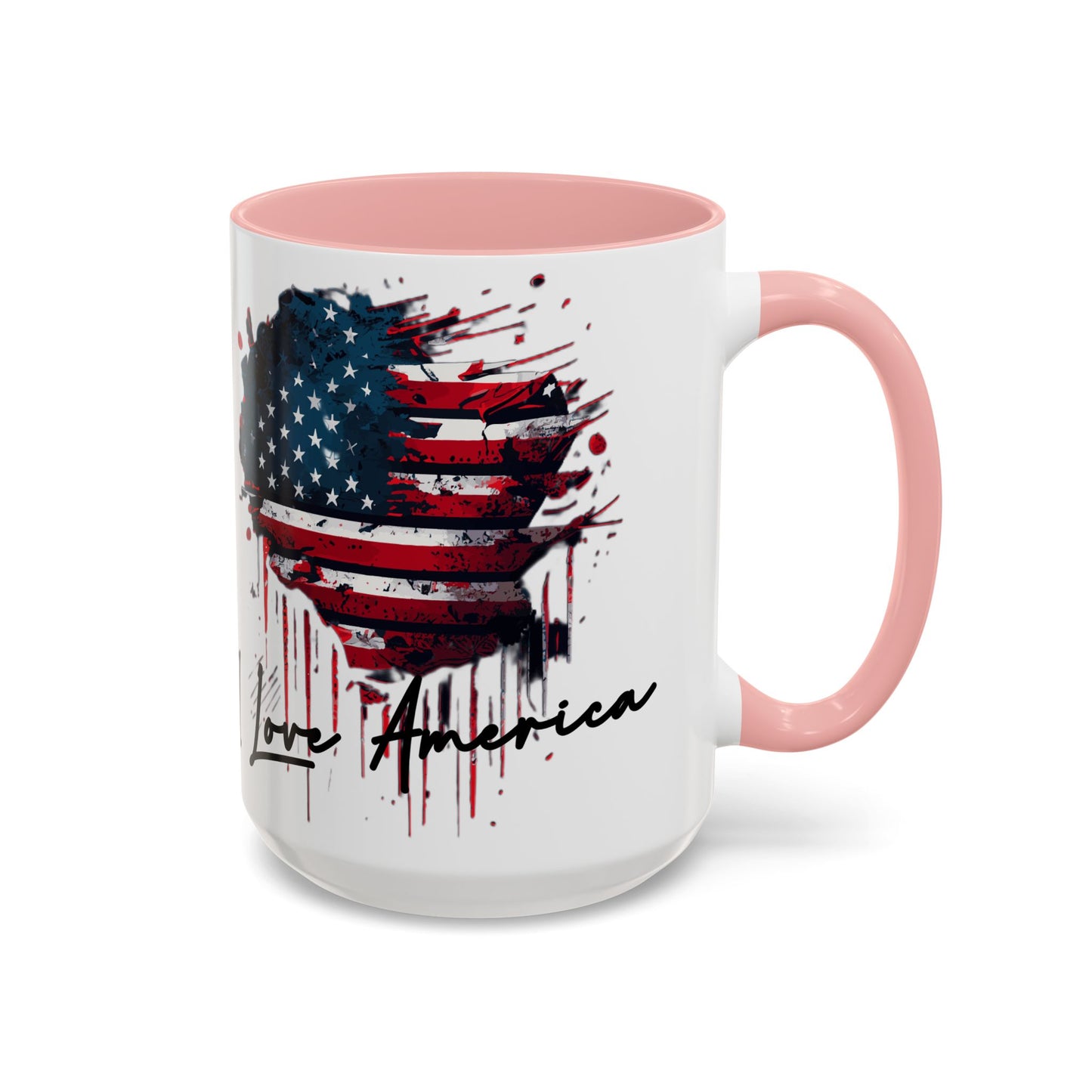 I Love America Heart Flag Coffee Mug