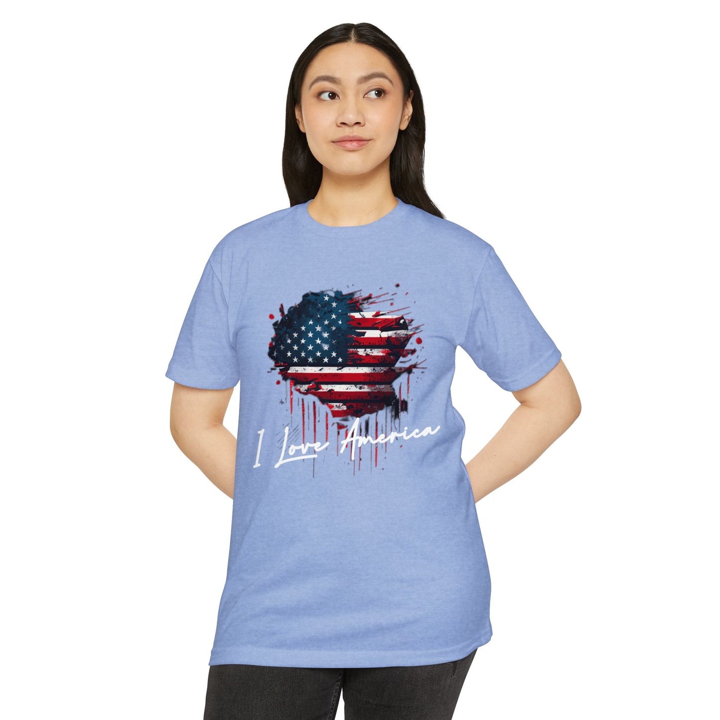 I Love America Heart Flag Unisex T-Shirt