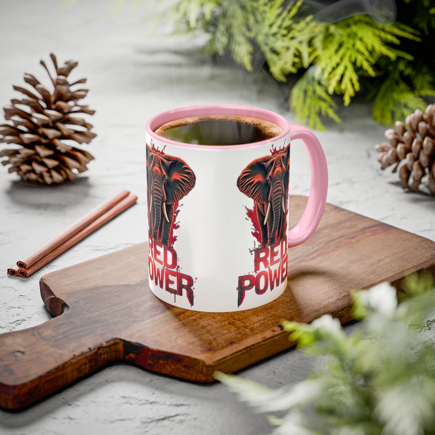 Red Power Patriotic Elephant Coffee Mug