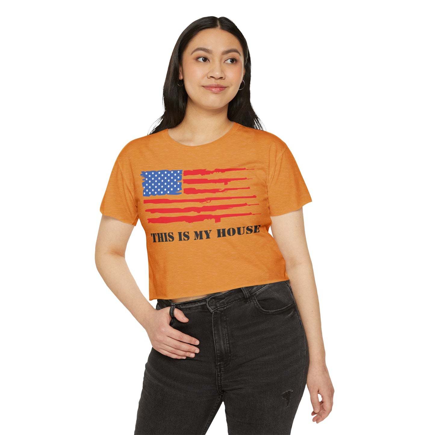 This Is My House Patriotic Crop Top