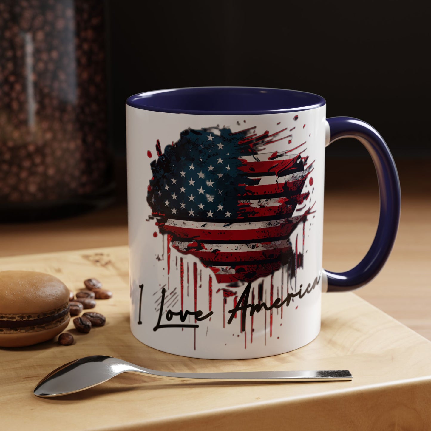 I Love America Heart Flag Coffee Mug