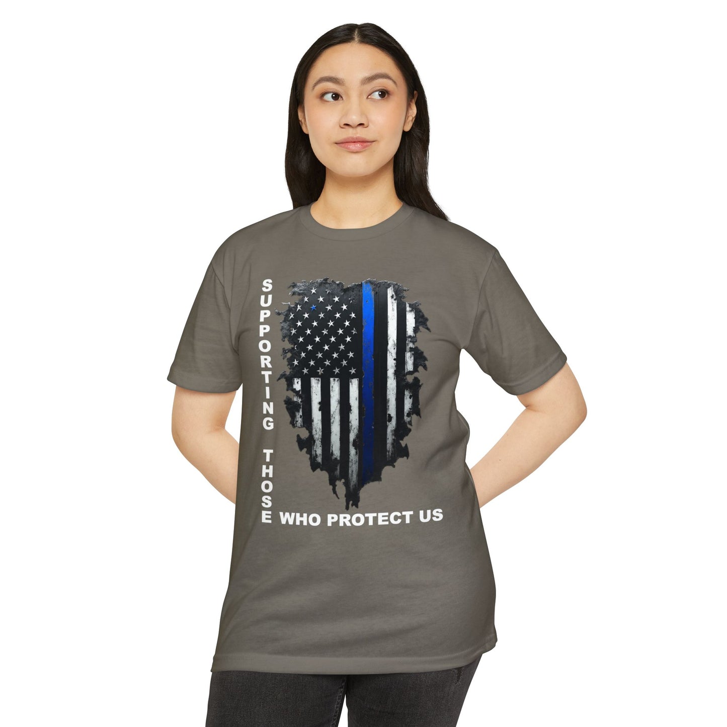 Supporting Those Who Protect Us Patriotic T-Shirt