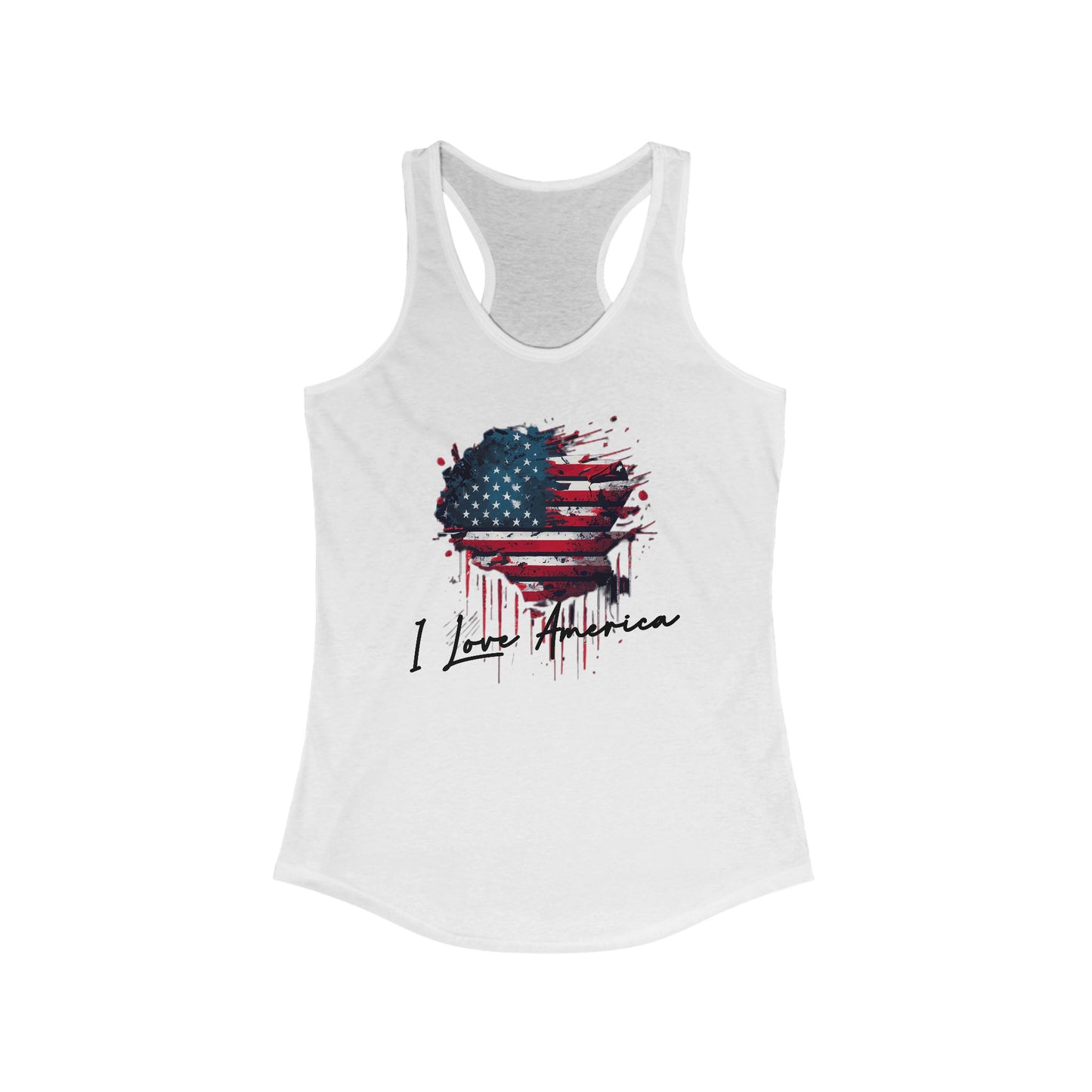 I Love America Heart Flag Unisex Tank Top