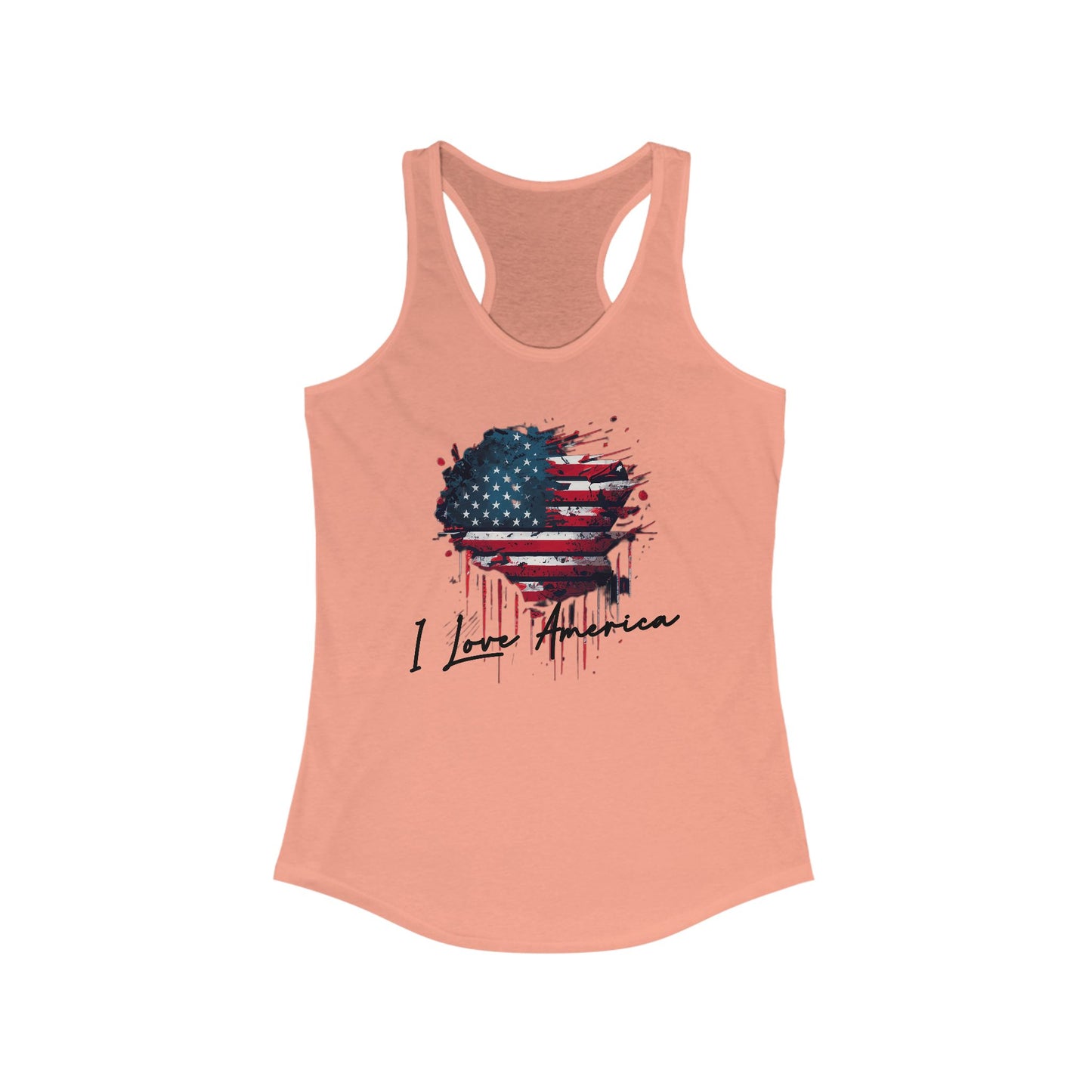 I Love America Heart Flag Unisex Tank Top