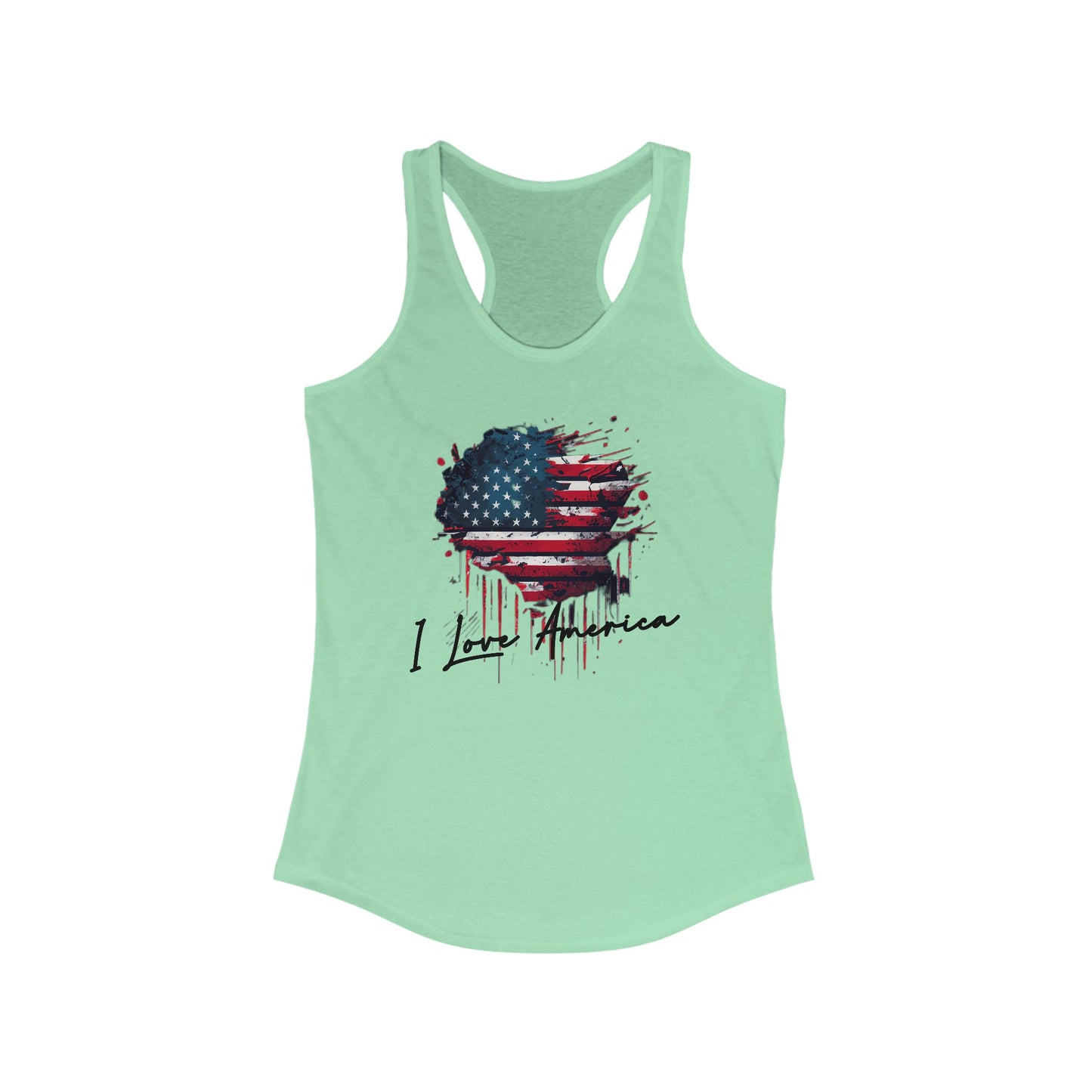 I Love America Heart Flag Unisex Tank Top