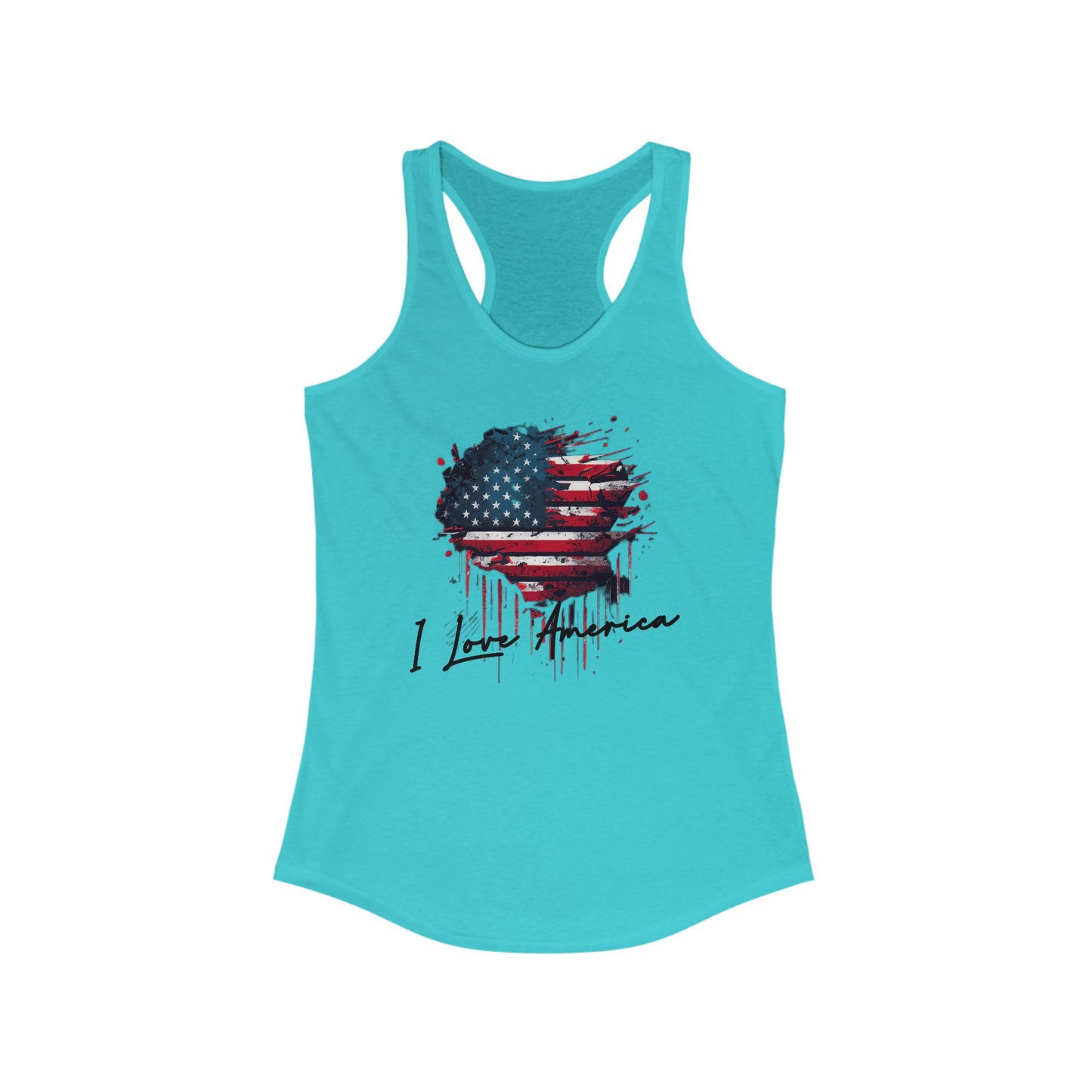 I Love America Heart Flag Unisex Tank Top