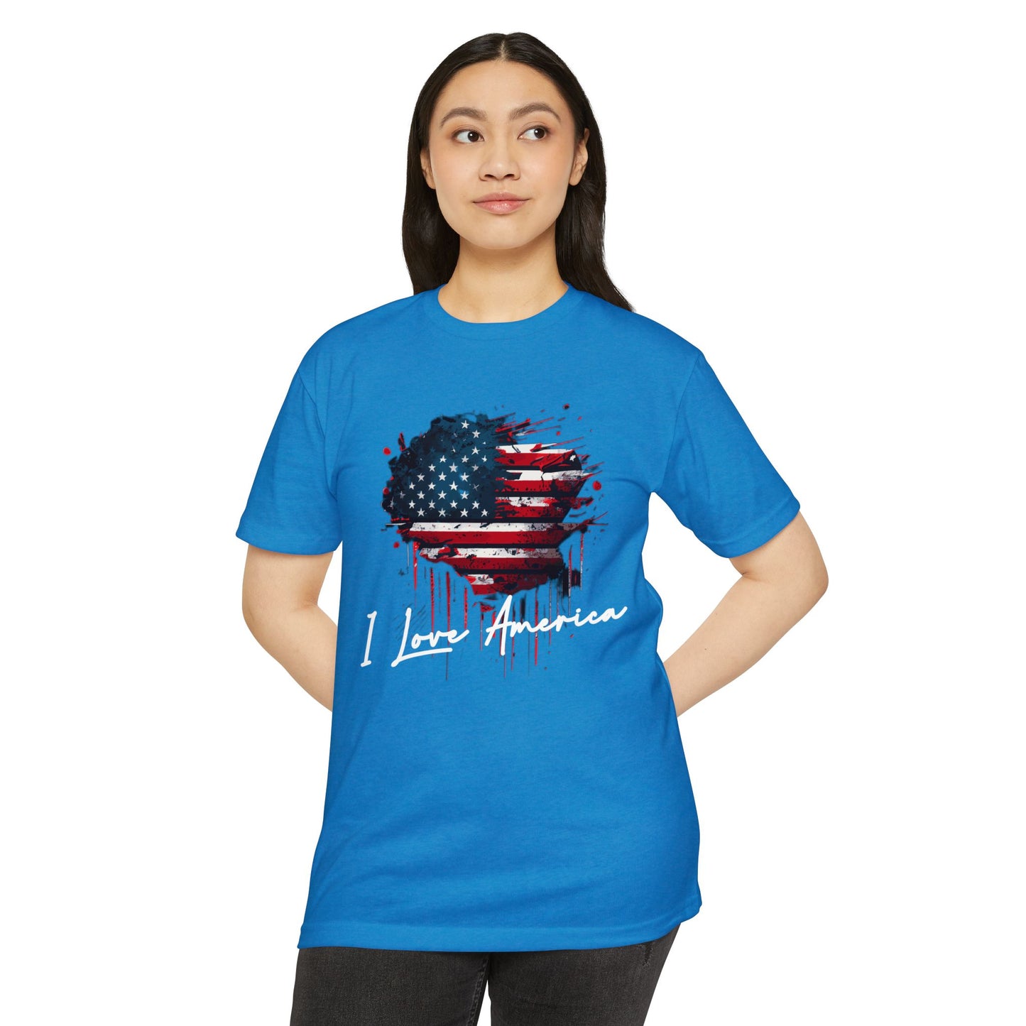 I Love America Heart Flag Unisex T-Shirt