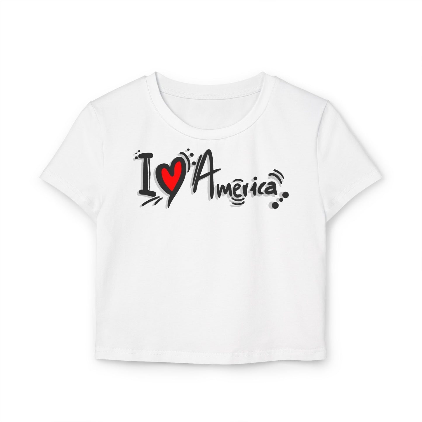 Women's Baby Tee - I Love America Design