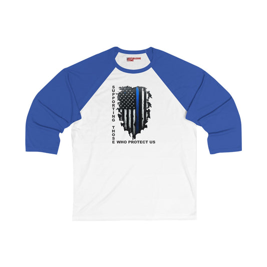 Supporting Those Who Protect Us Patriotic Baseball Tee
