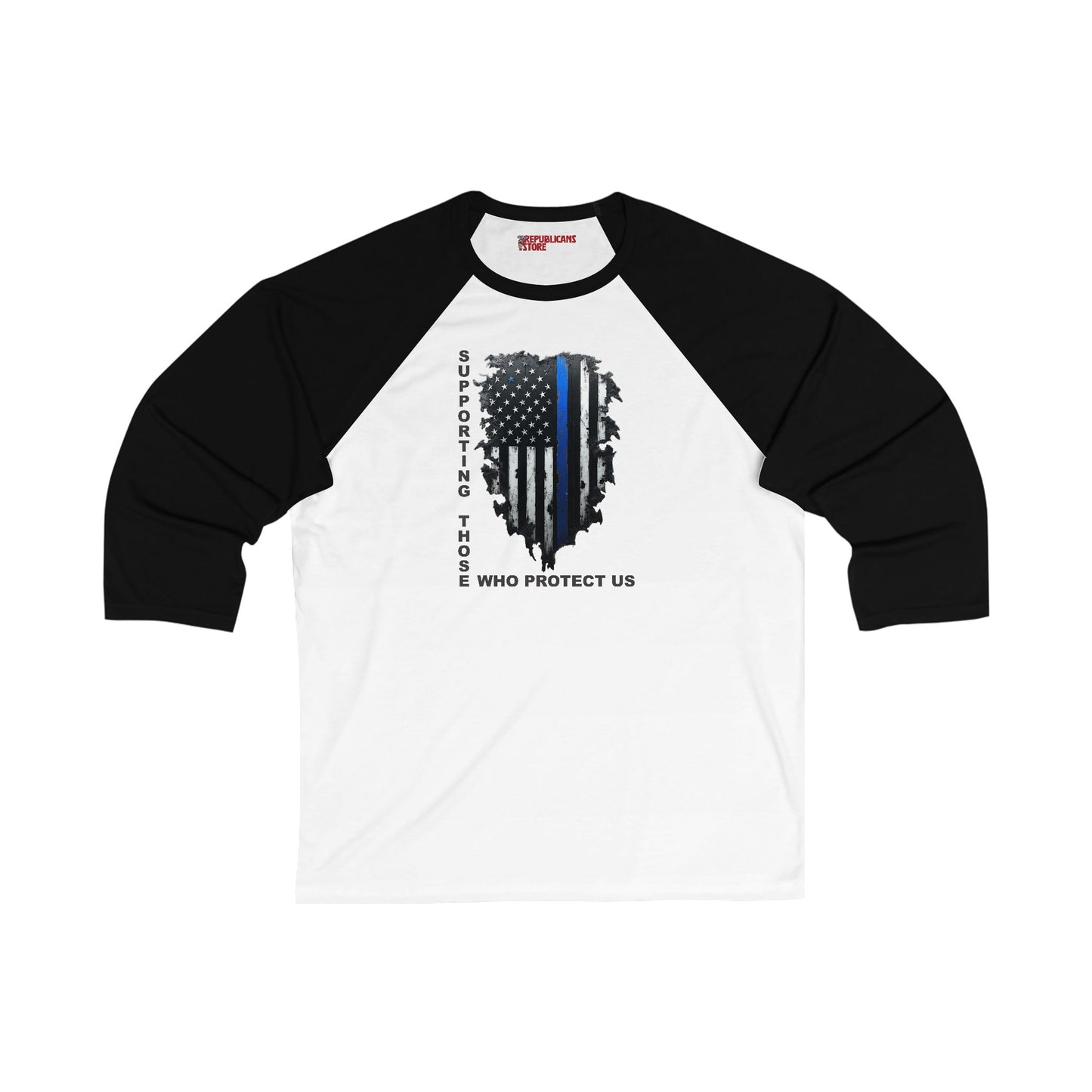 Supporting Those Who Protect Us Patriotic Baseball Tee