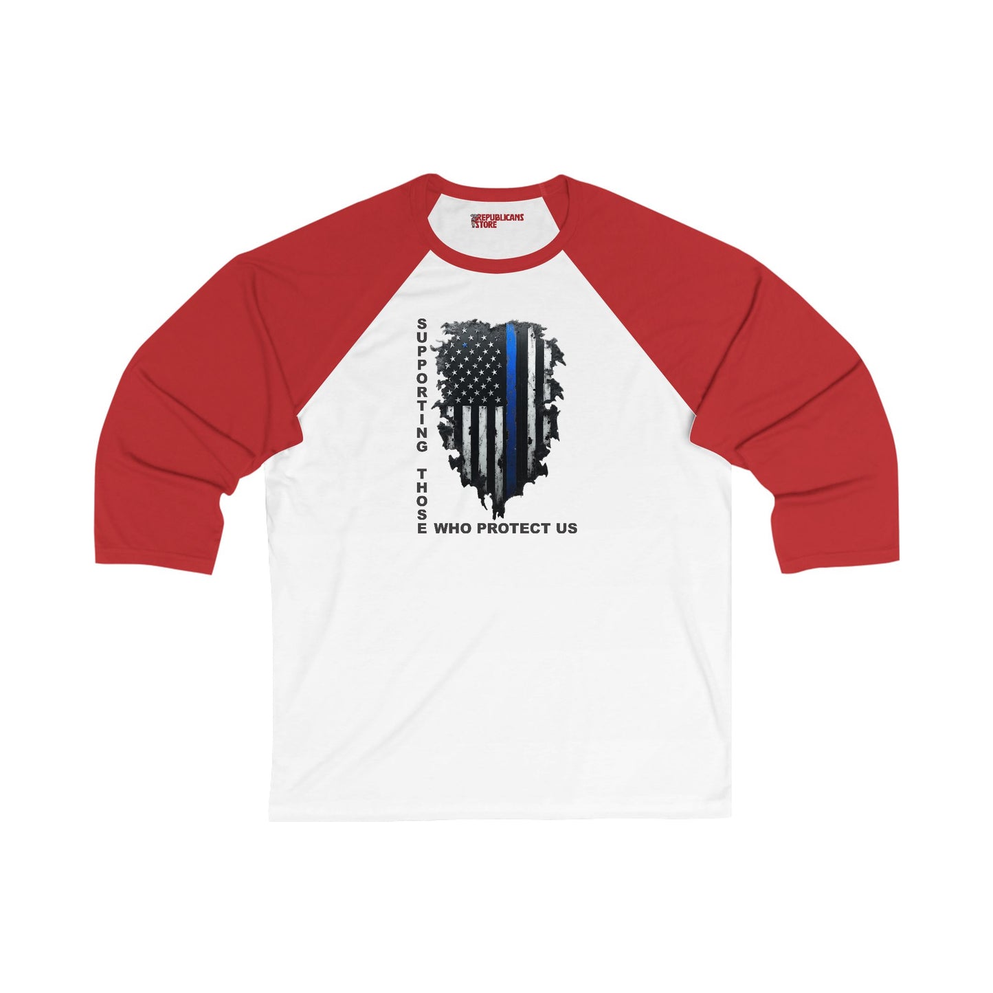 Supporting Those Who Protect Us Patriotic Baseball Tee