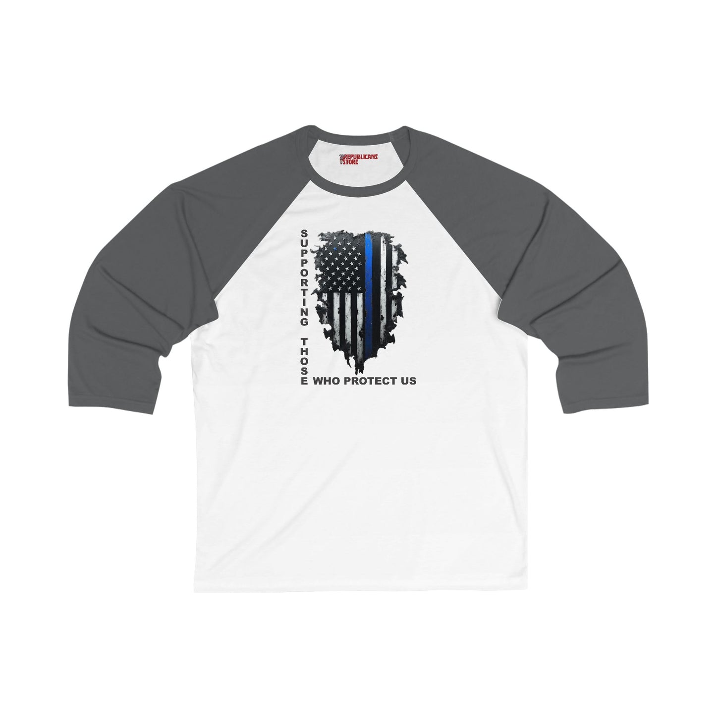 Supporting Those Who Protect Us Patriotic Baseball Tee