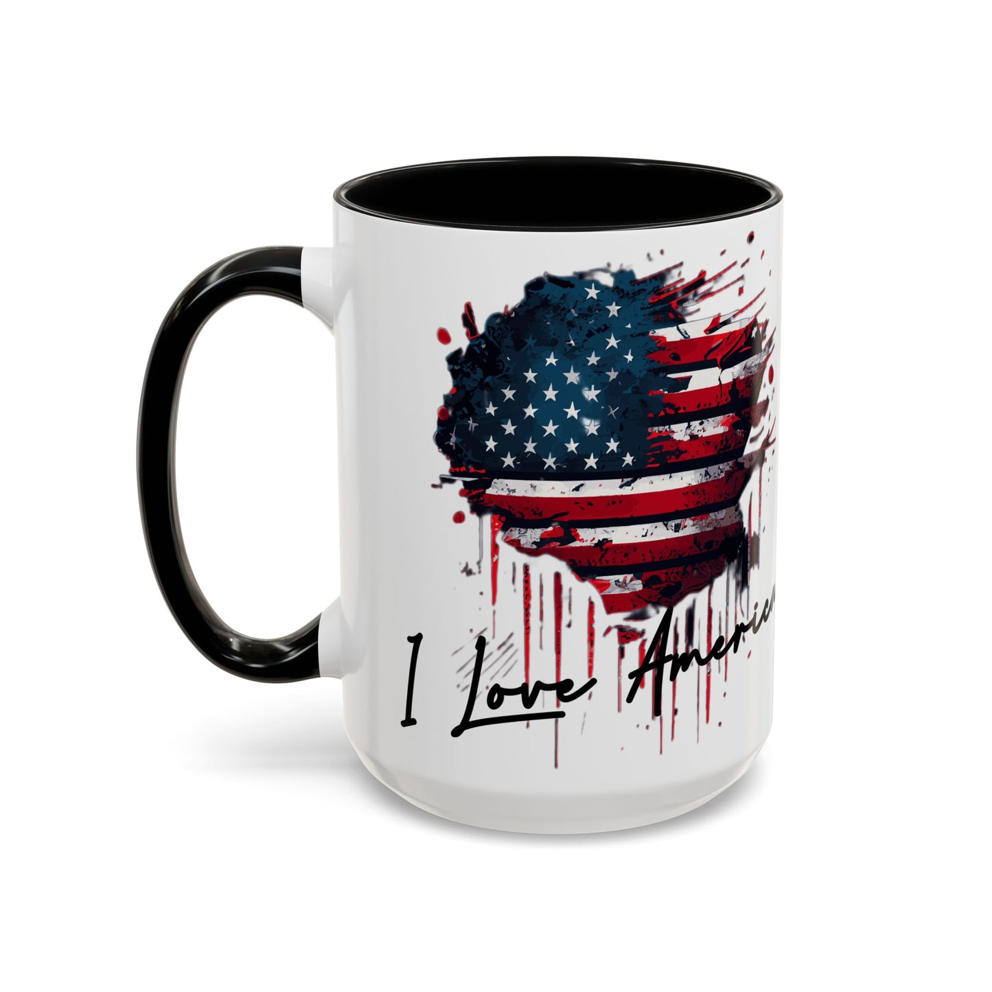 I Love America Heart Flag Coffee Mug