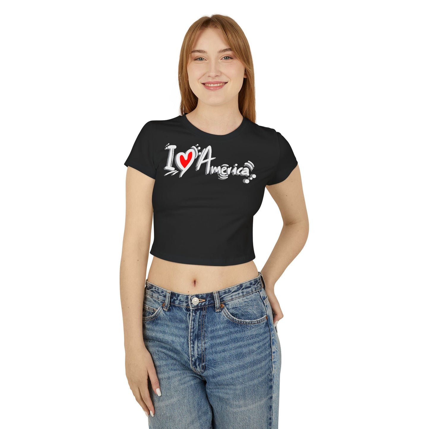Women's Baby Tee - I Love America Design