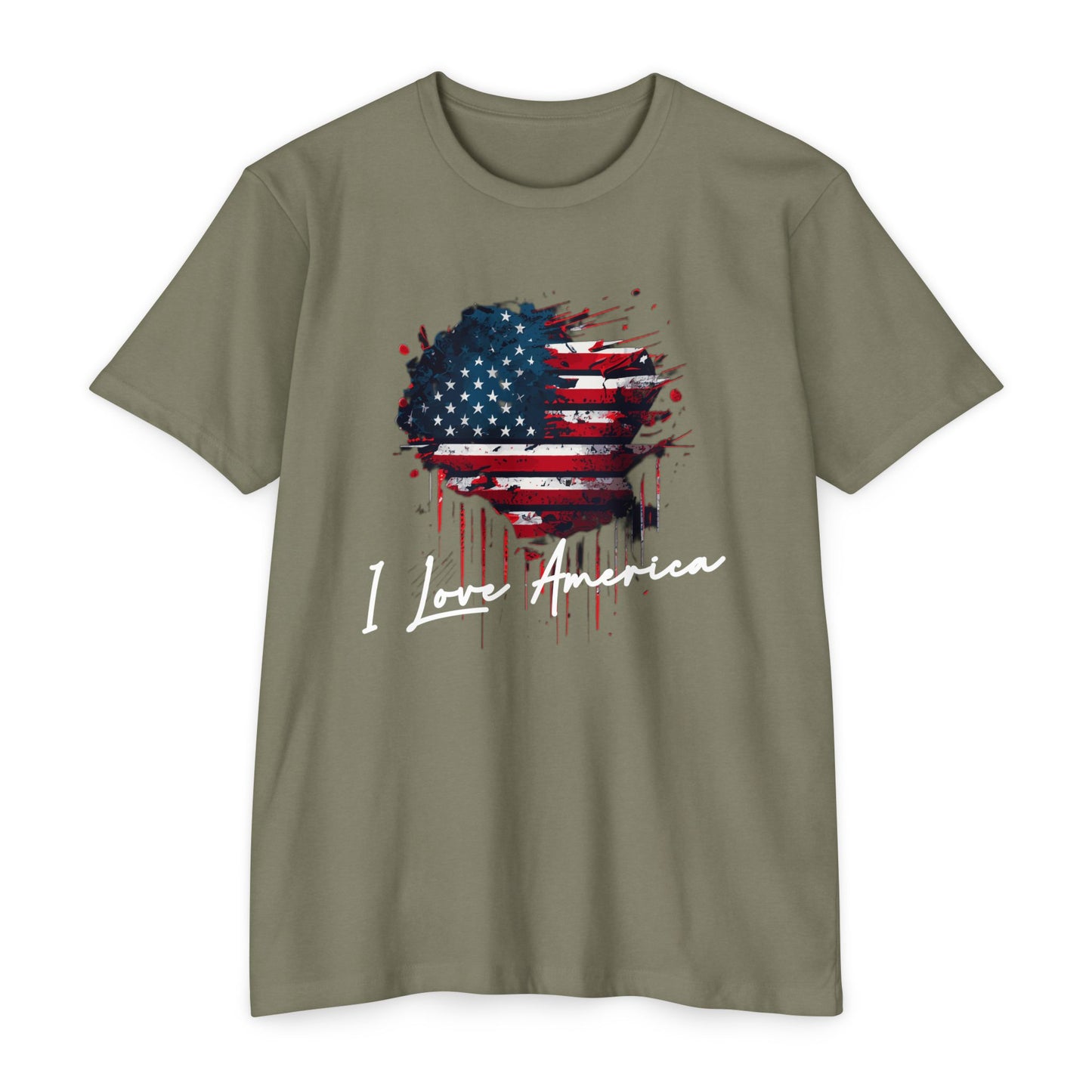I Love America Heart Flag Unisex T-Shirt