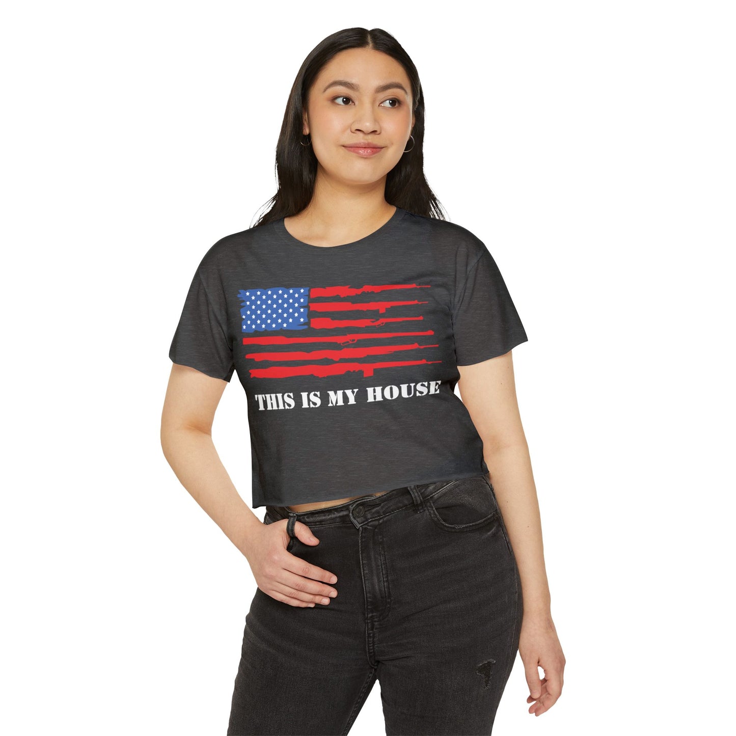 This Is My House Patriotic Crop Top