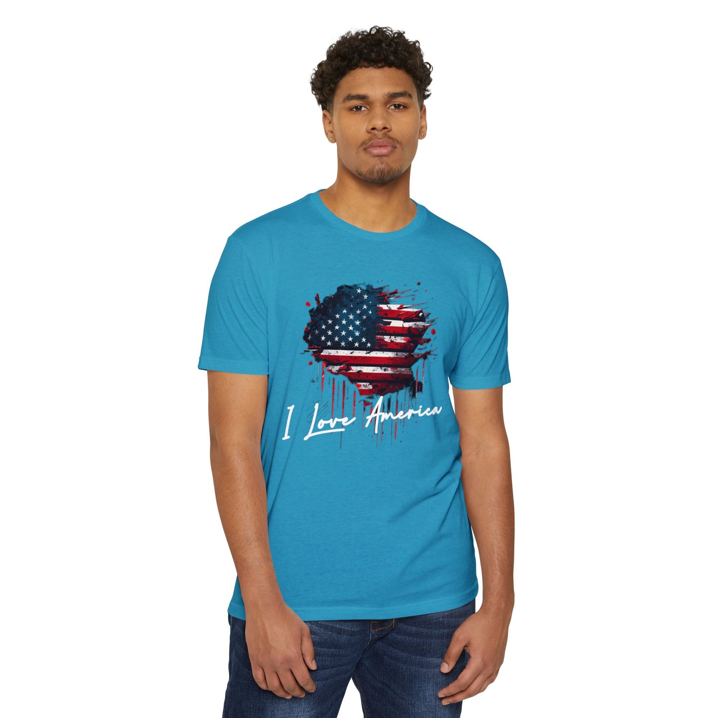 I Love America Heart Flag Unisex T-Shirt