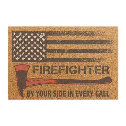 Firefighter Pride Doormat – By Your Side in Every Call