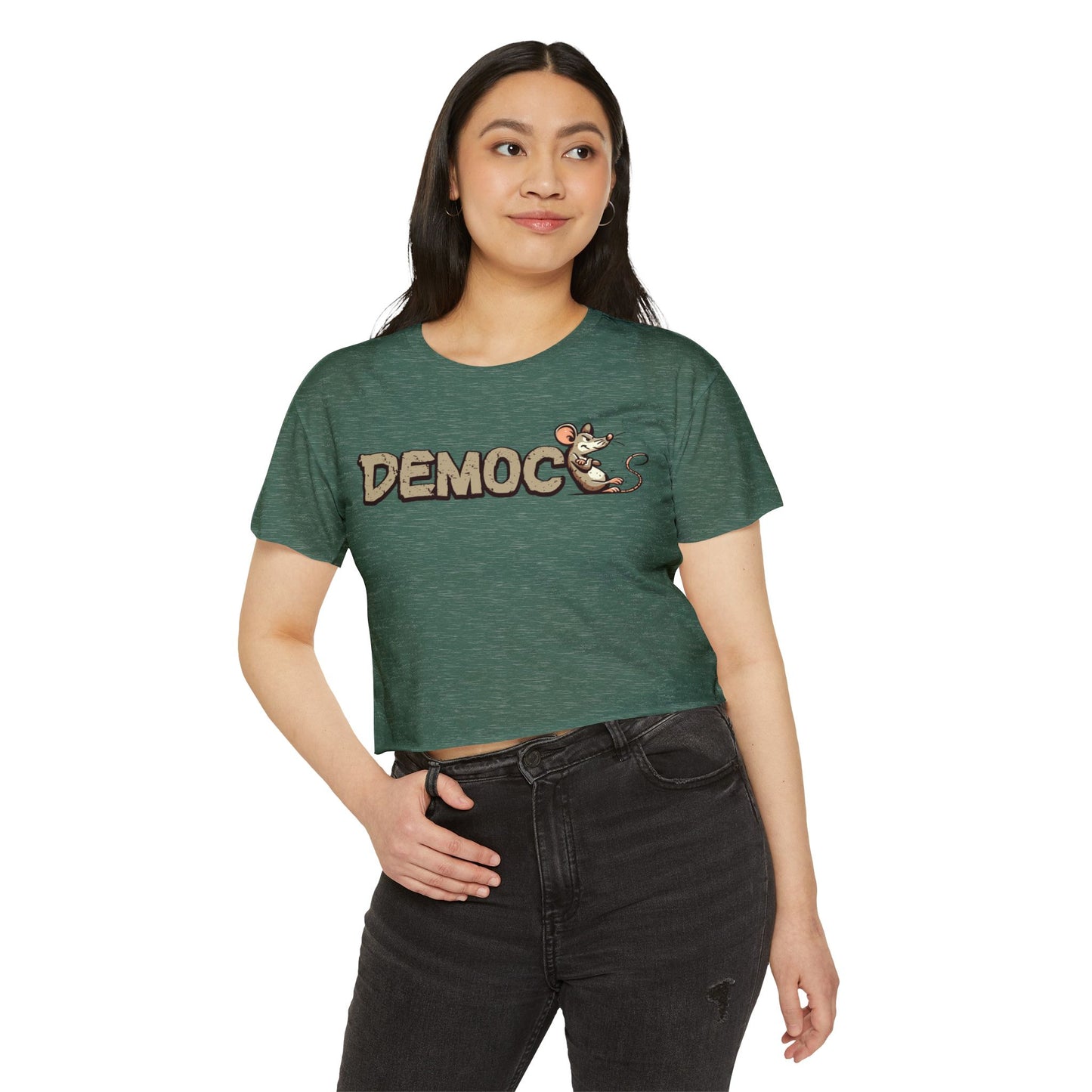 Democ-Rat Funny Political Crop Top