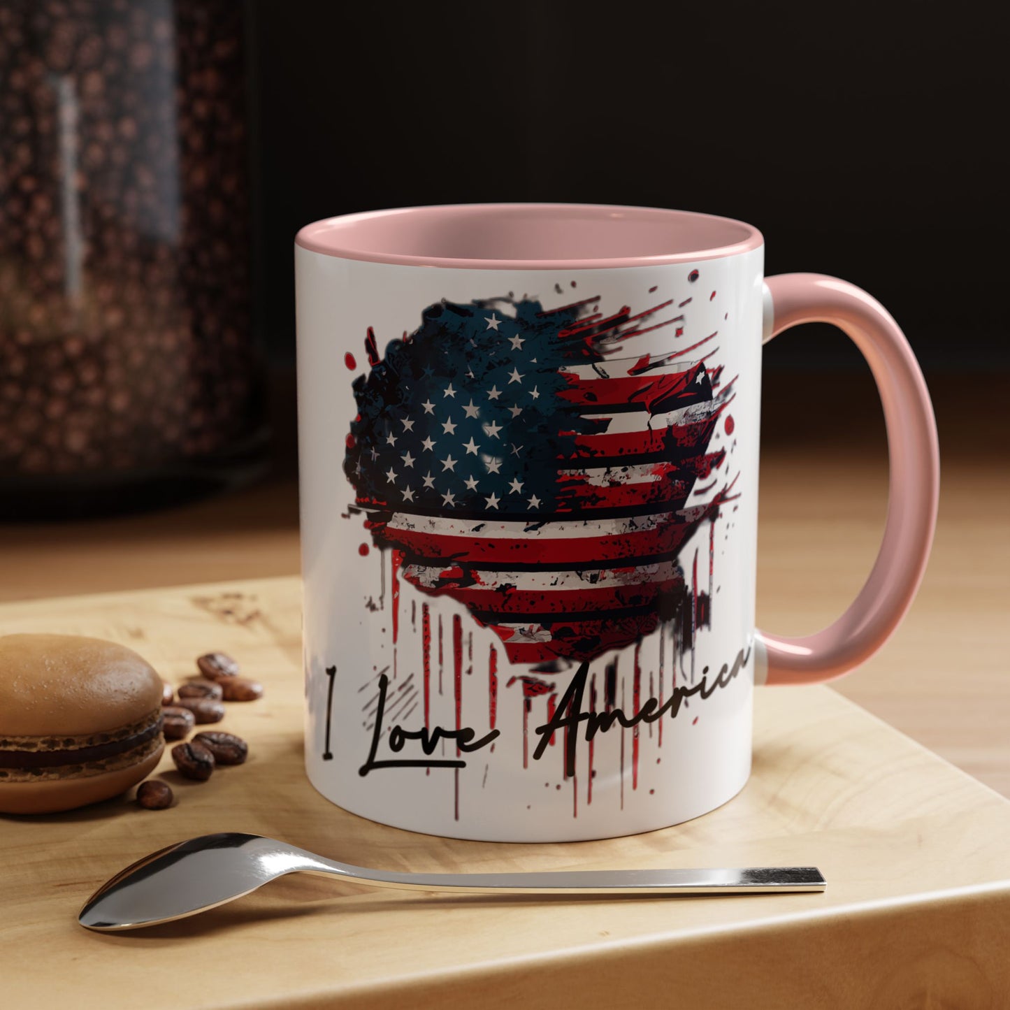 I Love America Heart Flag Coffee Mug