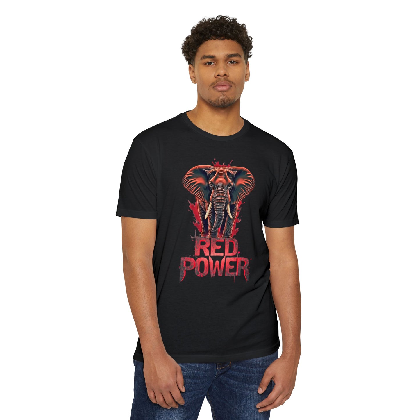 Red Power Patriotic Elephant T-Shirt