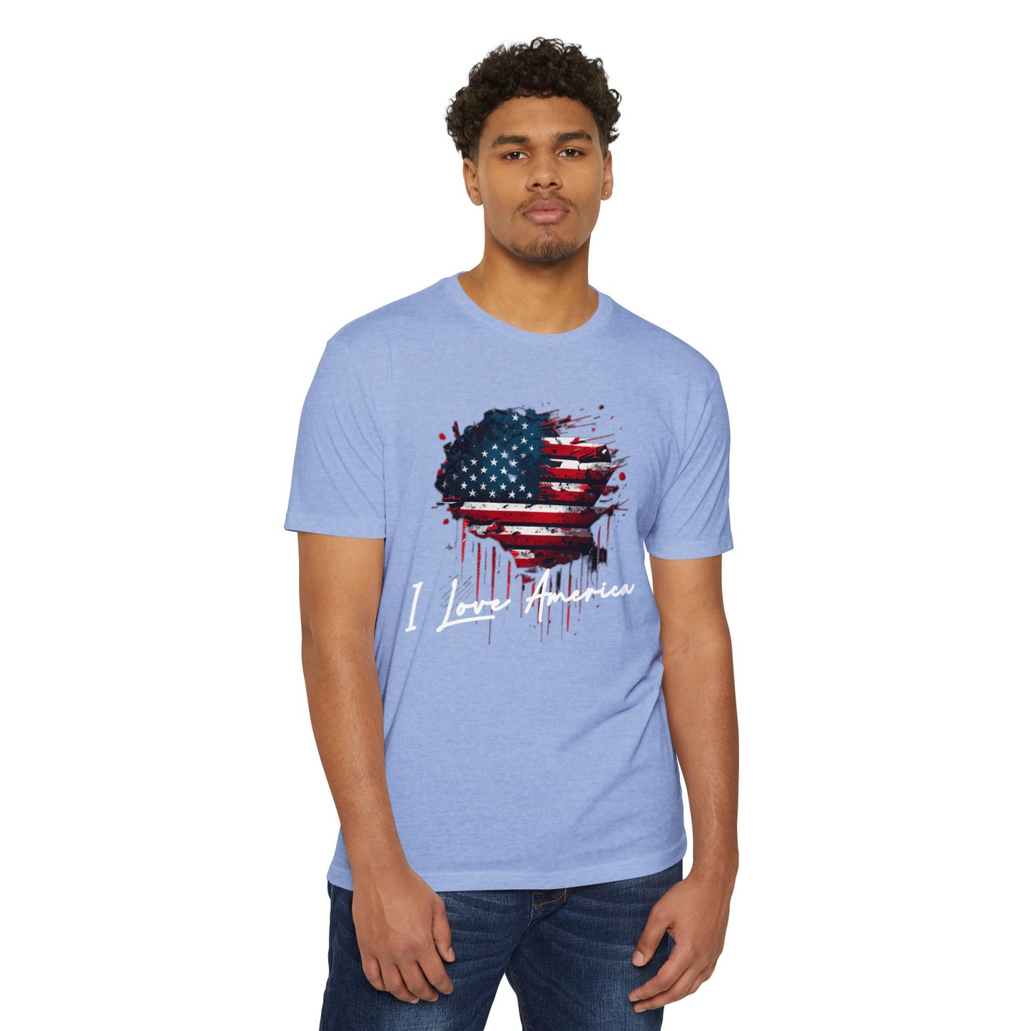 I Love America Heart Flag Unisex T-Shirt