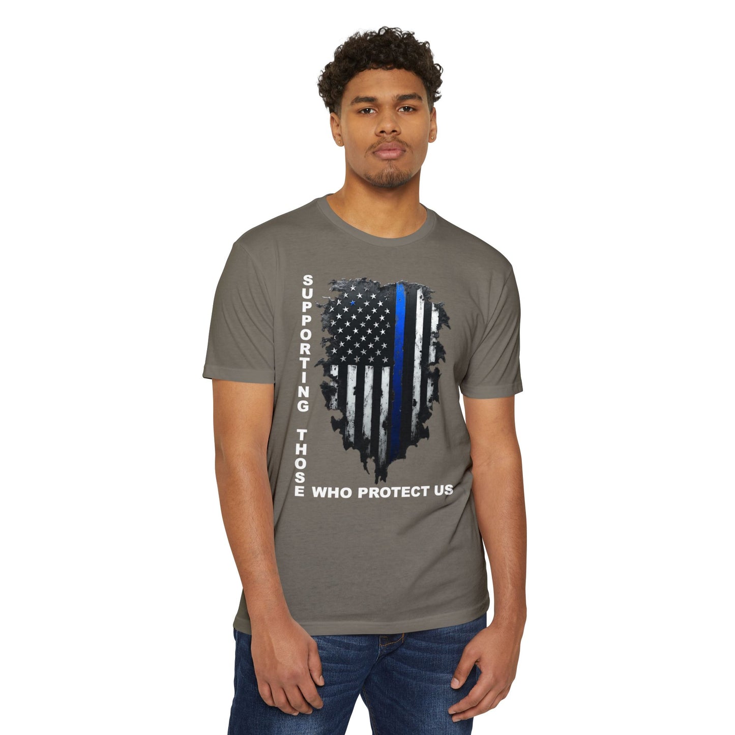 Supporting Those Who Protect Us Patriotic T-Shirt