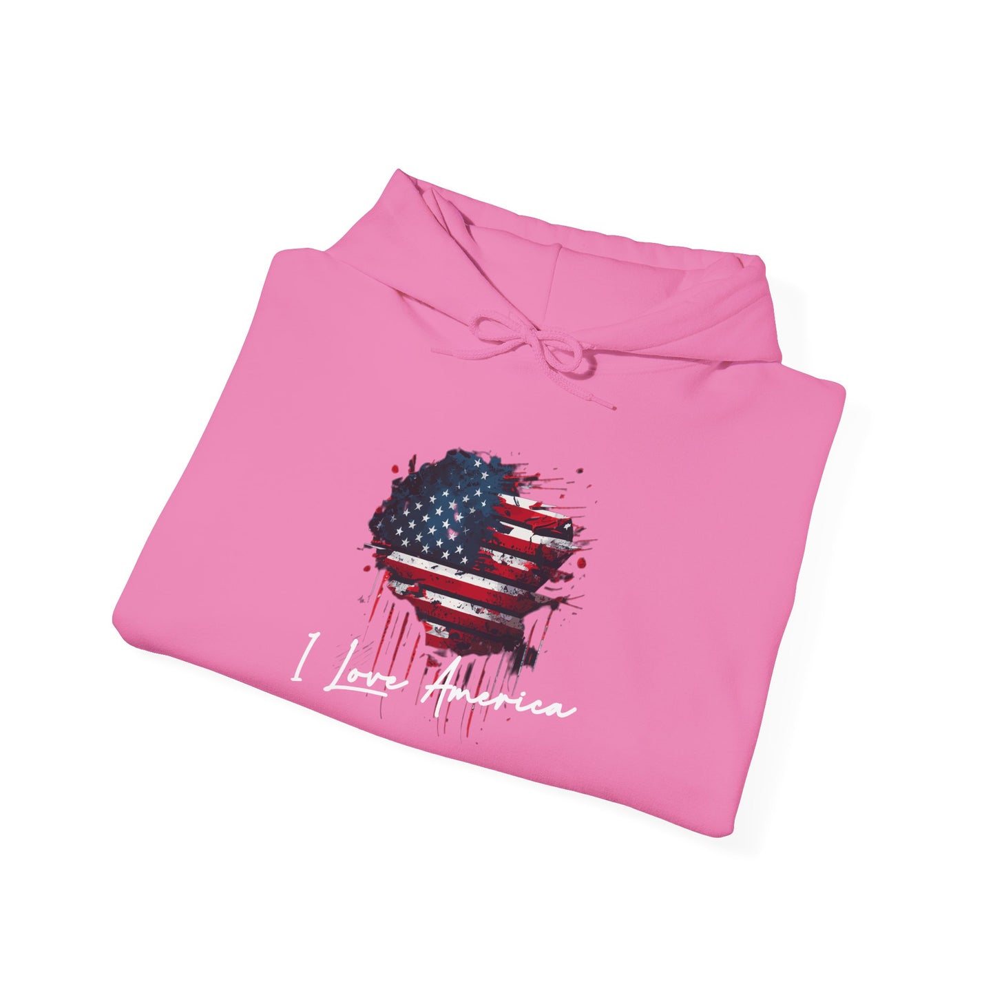 I Love America Heart Flag Unisex Hoodie Sweatshirt