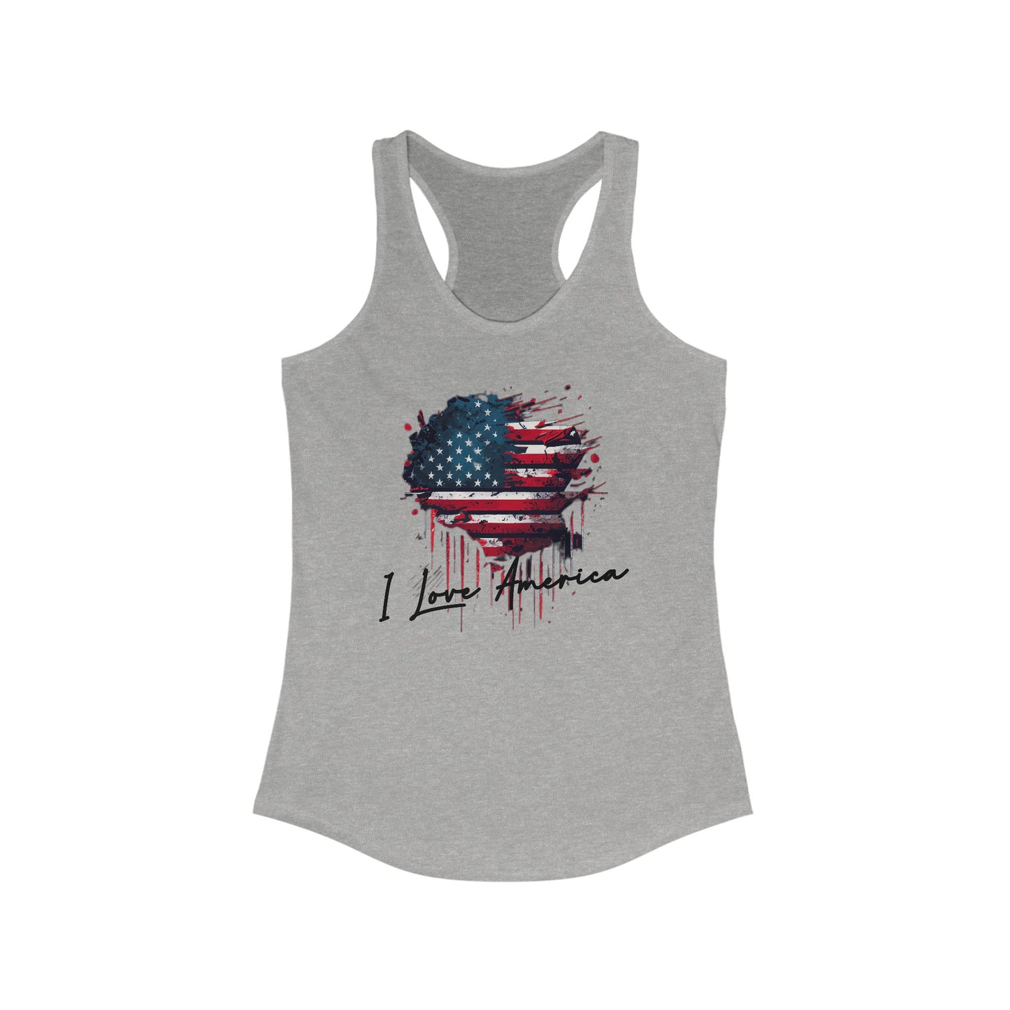 I Love America Heart Flag Unisex Tank Top
