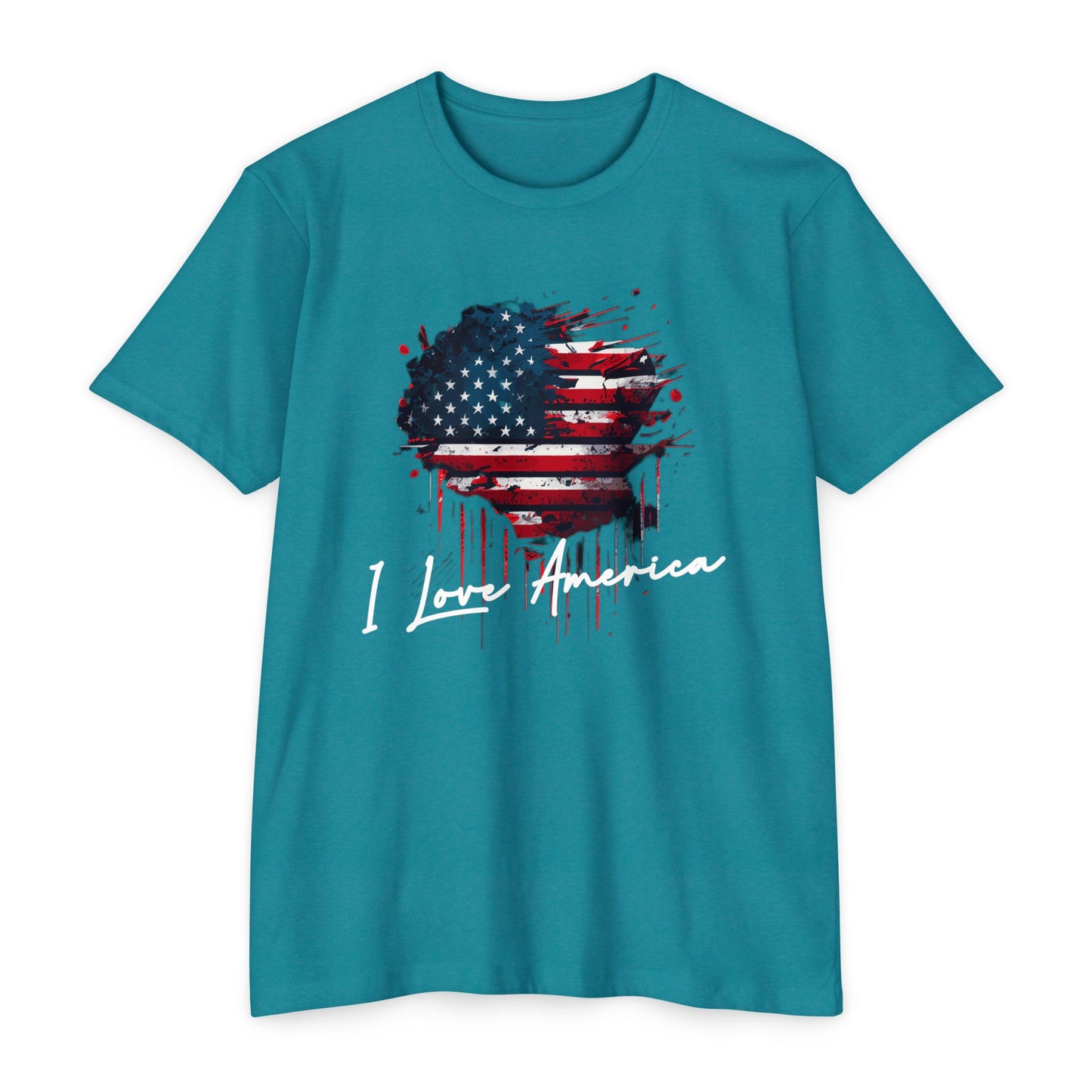 I Love America Heart Flag Unisex T-Shirt