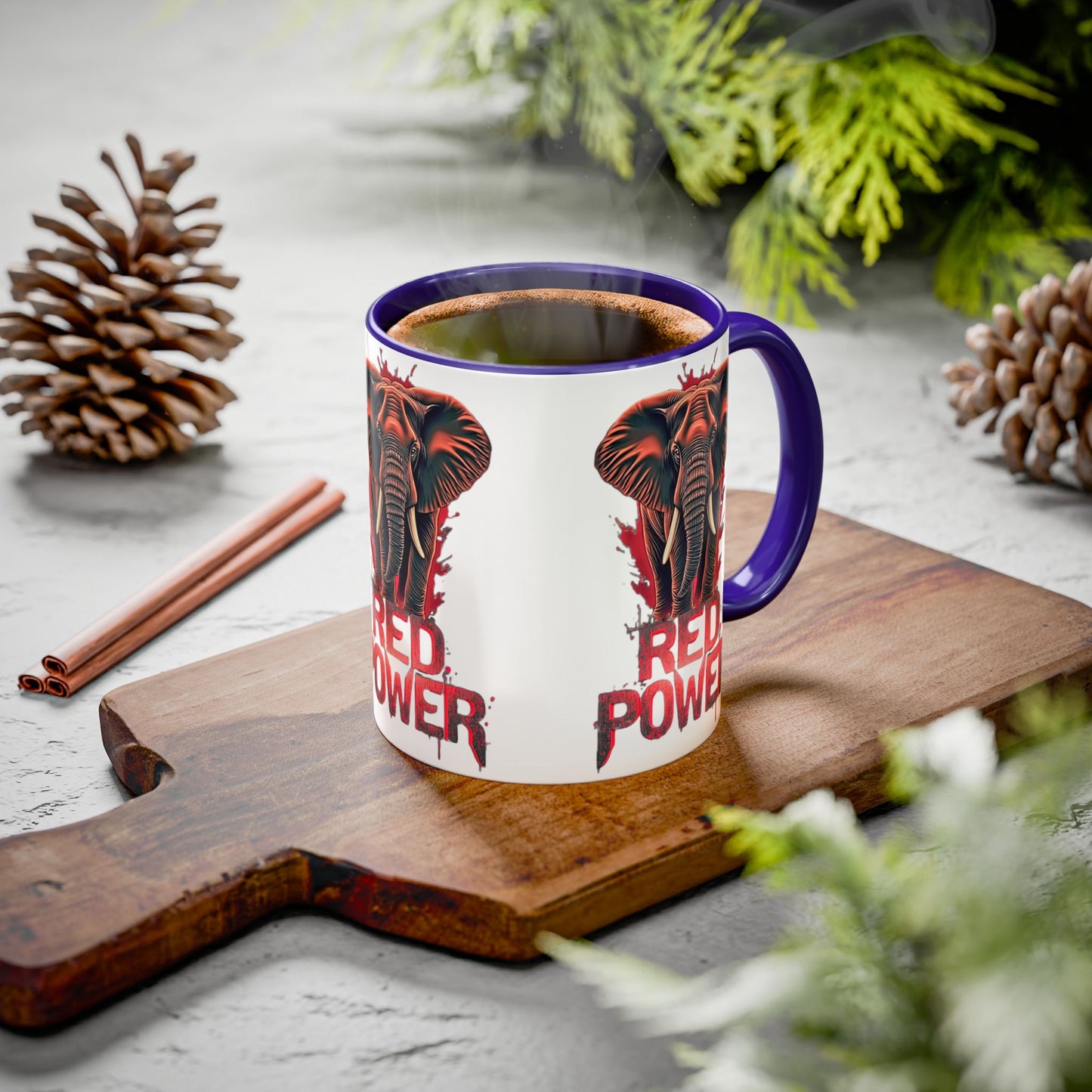Red Power Patriotic Elephant Coffee Mug