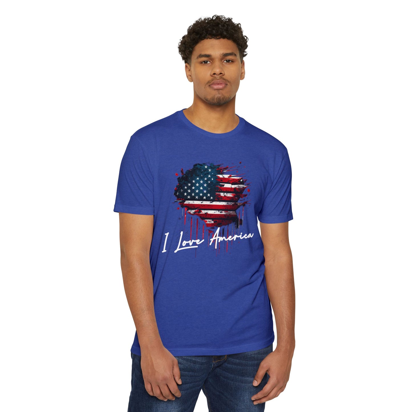 I Love America Heart Flag Unisex T-Shirt