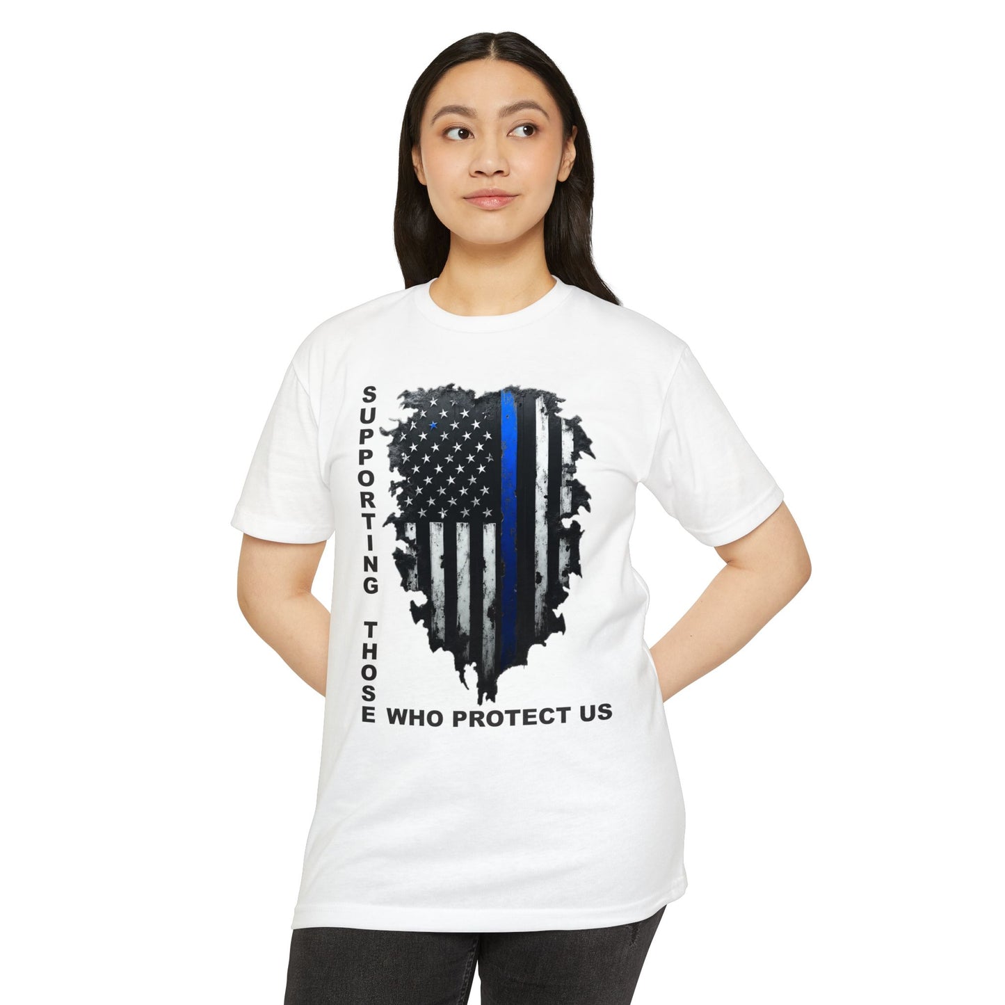 Supporting Those Who Protect Us Patriotic T-Shirt