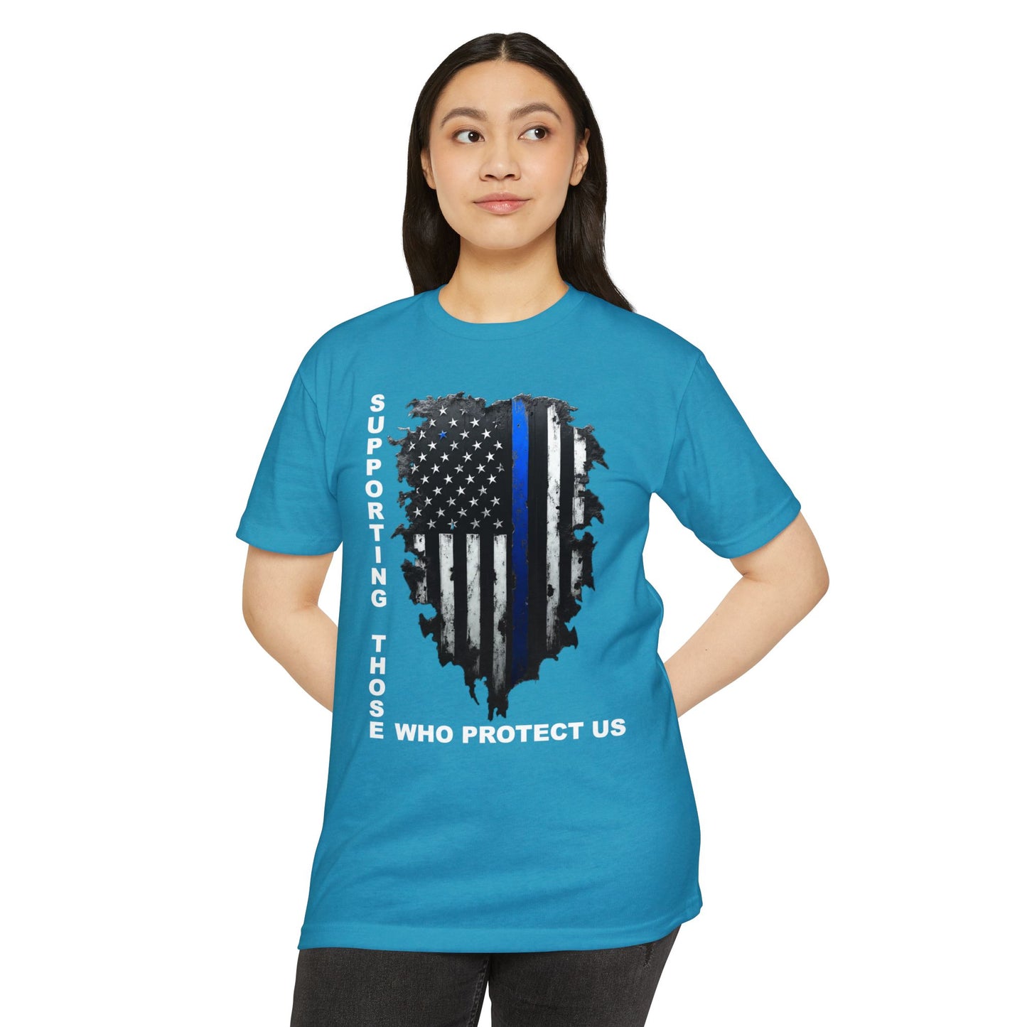 Supporting Those Who Protect Us Patriotic T-Shirt