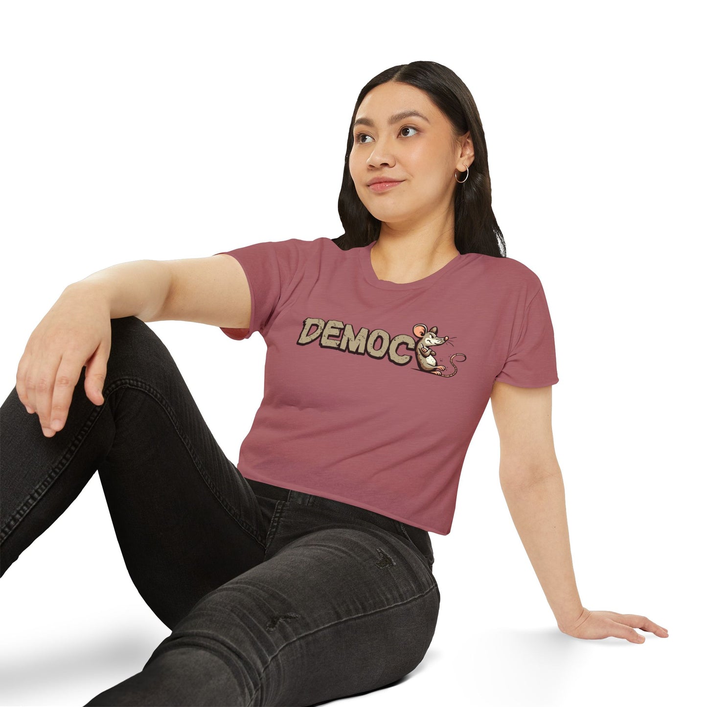 Democ-Rat Funny Political Crop Top