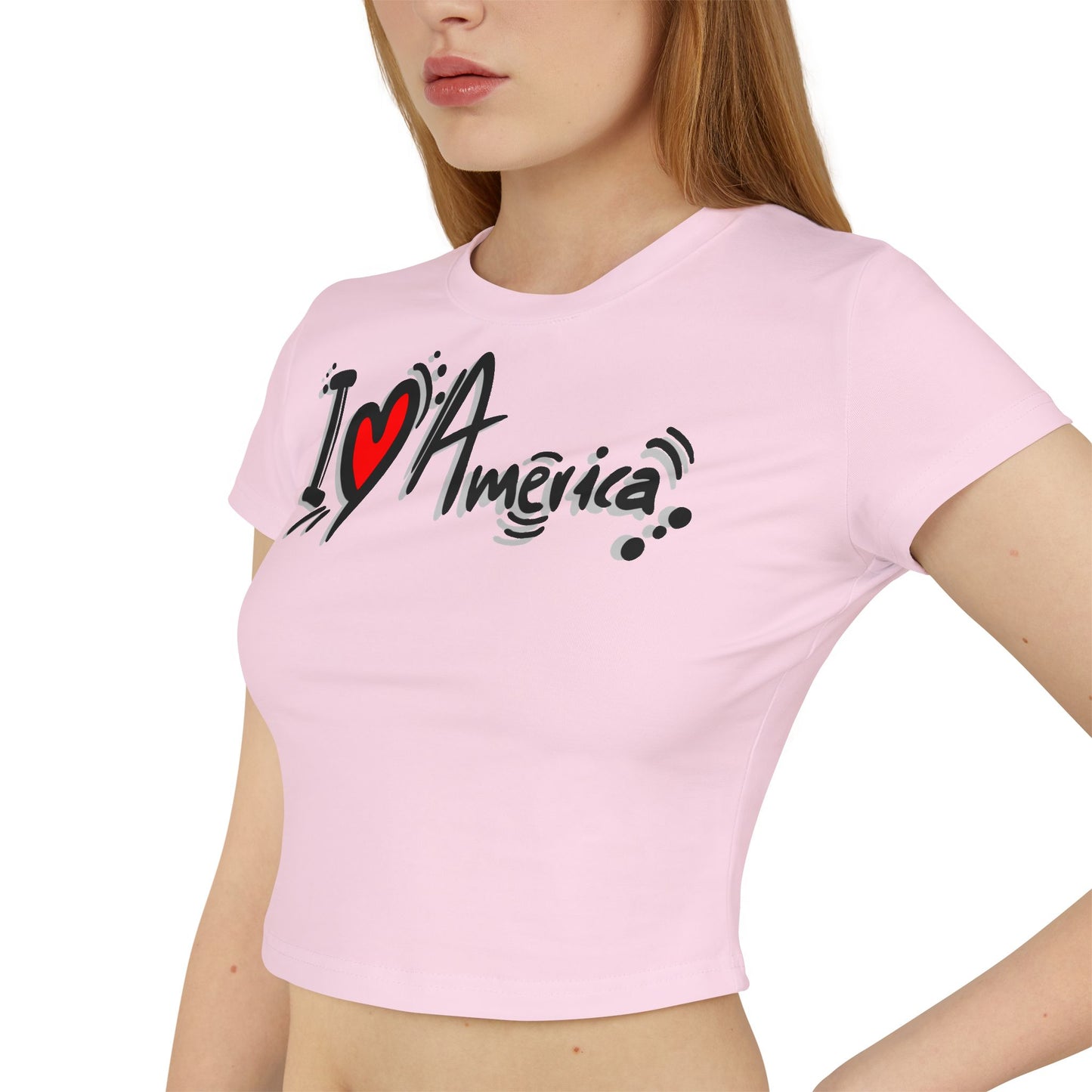Women's Baby Tee - I Love America Design