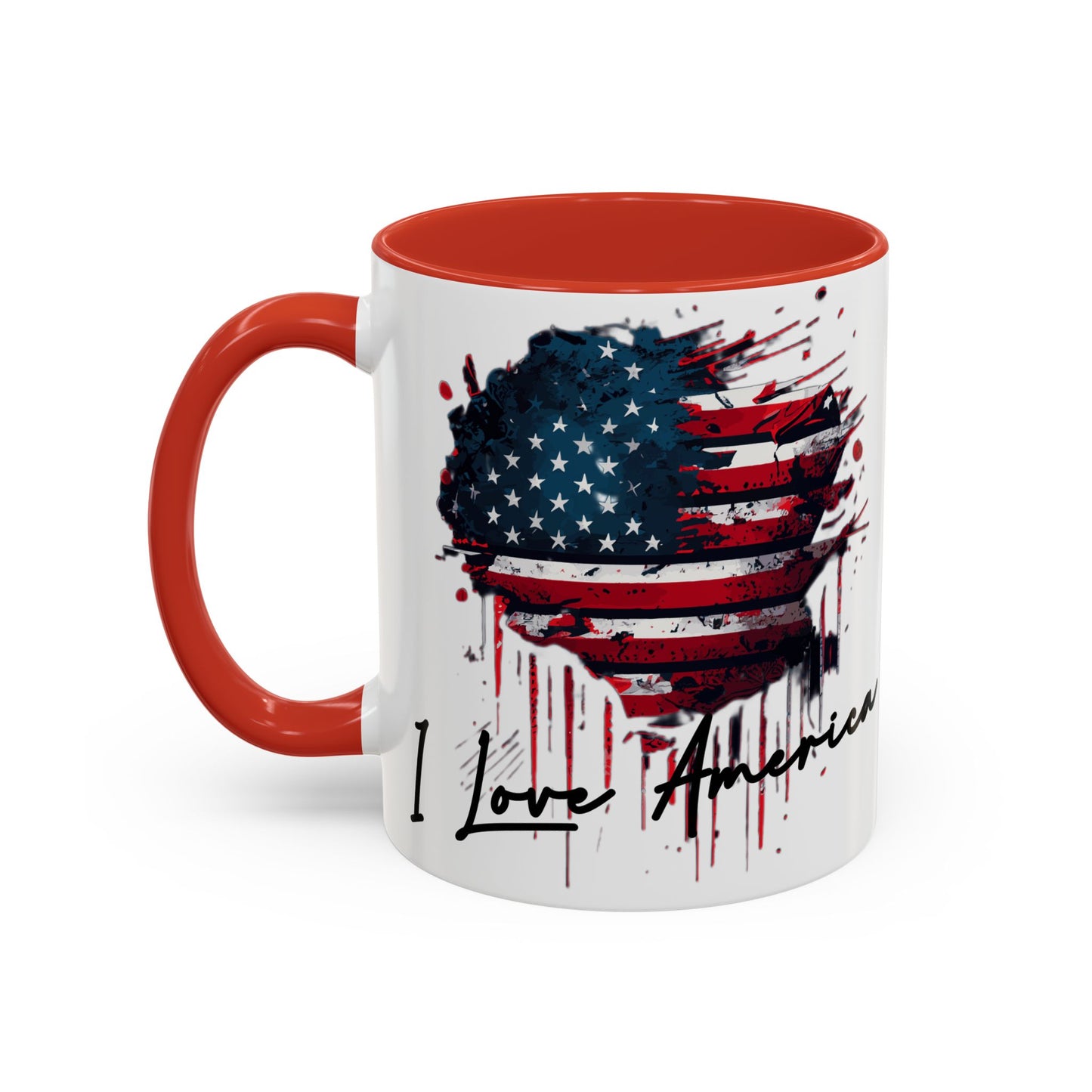 I Love America Heart Flag Coffee Mug