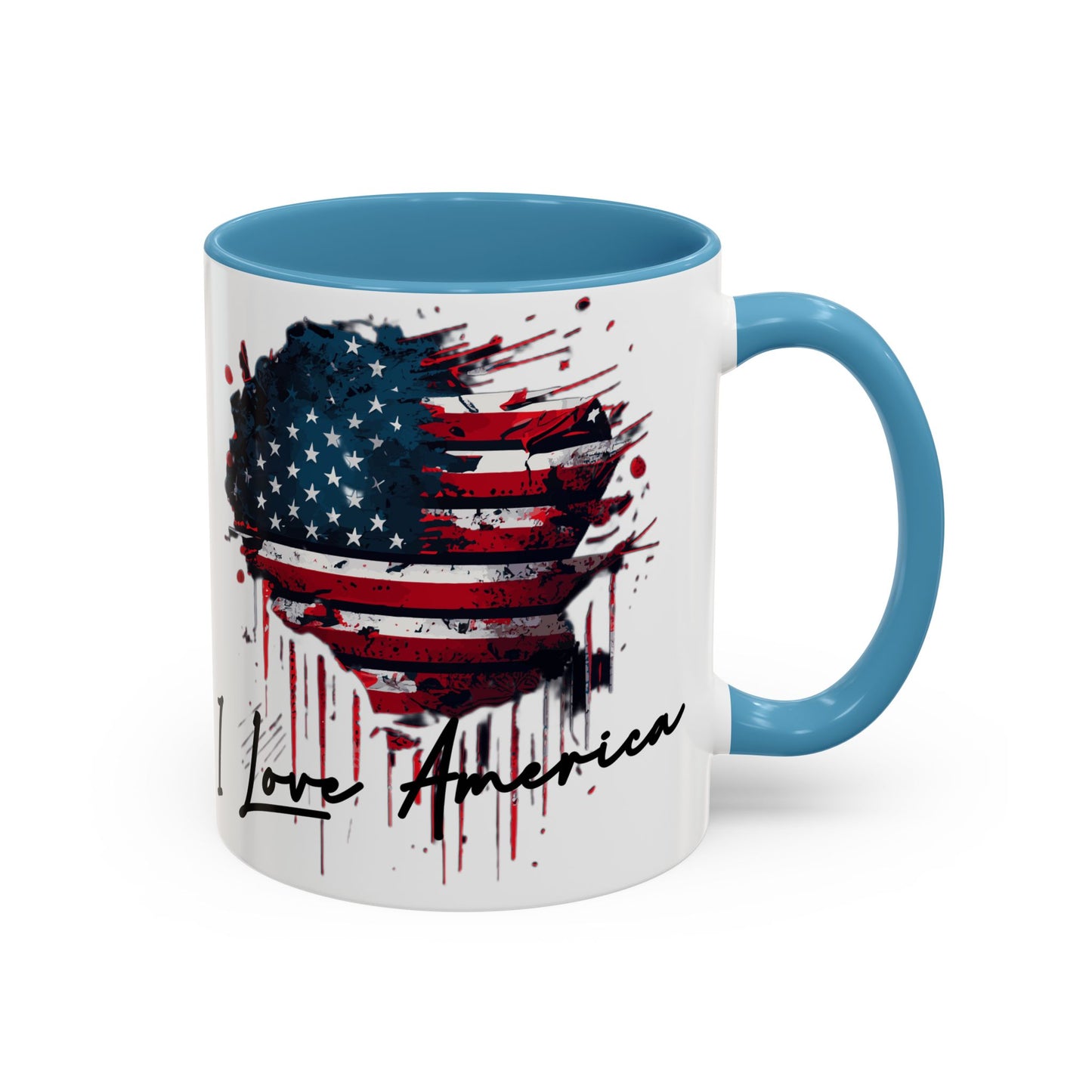 I Love America Heart Flag Coffee Mug